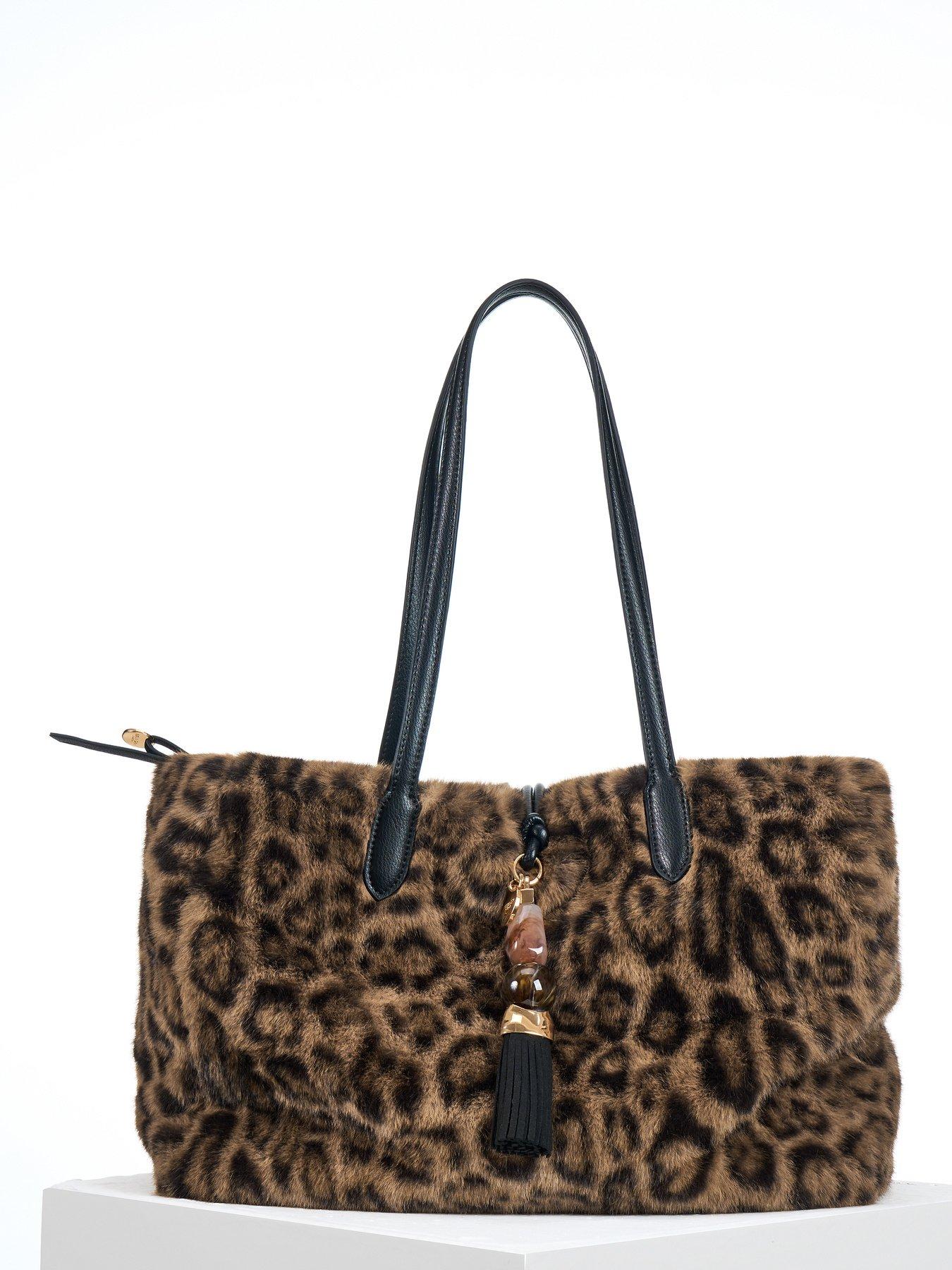 Image 2 of 5 of Luella Grey Sandrine Large Tote - Leopard Faux Fur