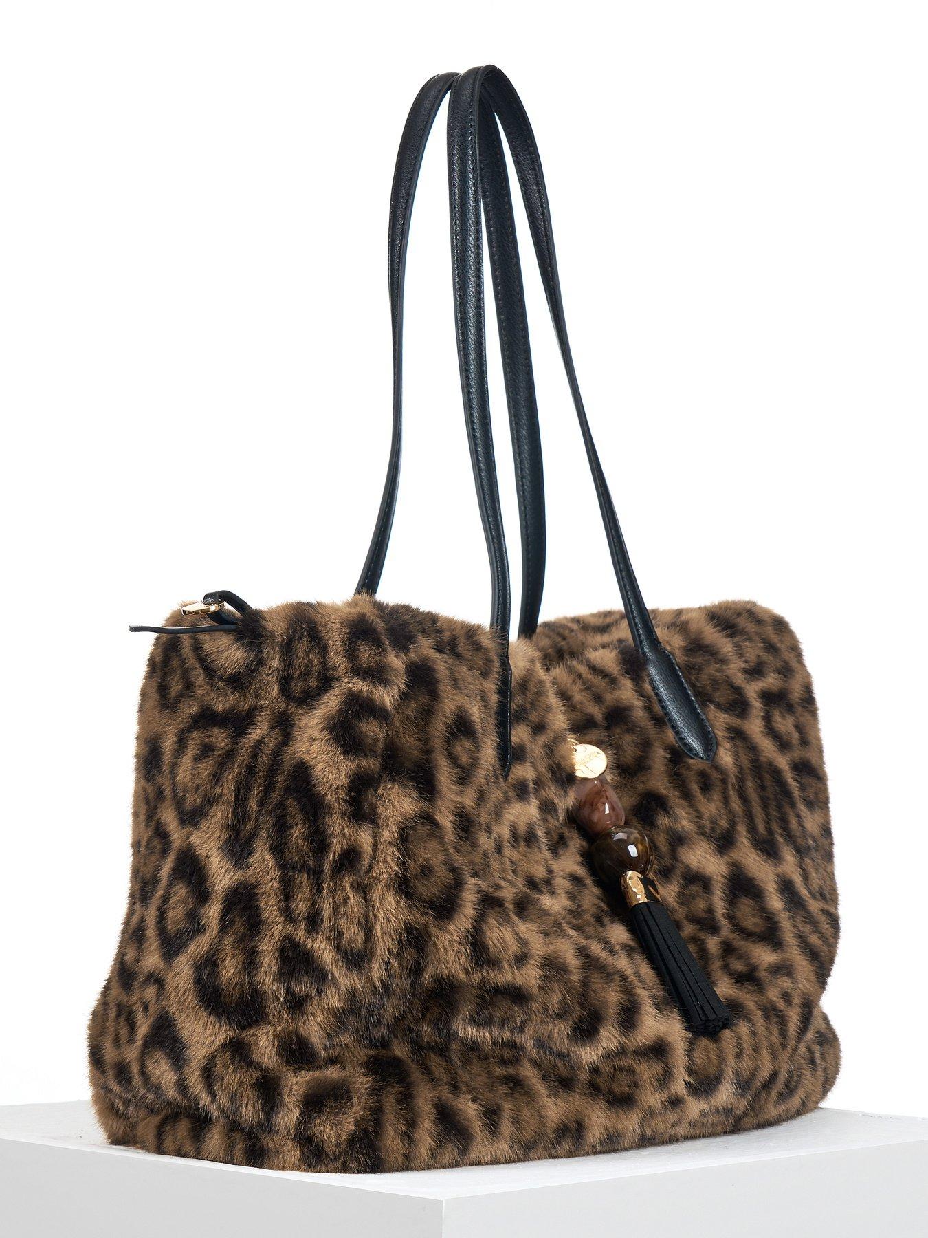 Image 3 of 5 of Luella Grey Sandrine Large Tote - Leopard Faux Fur