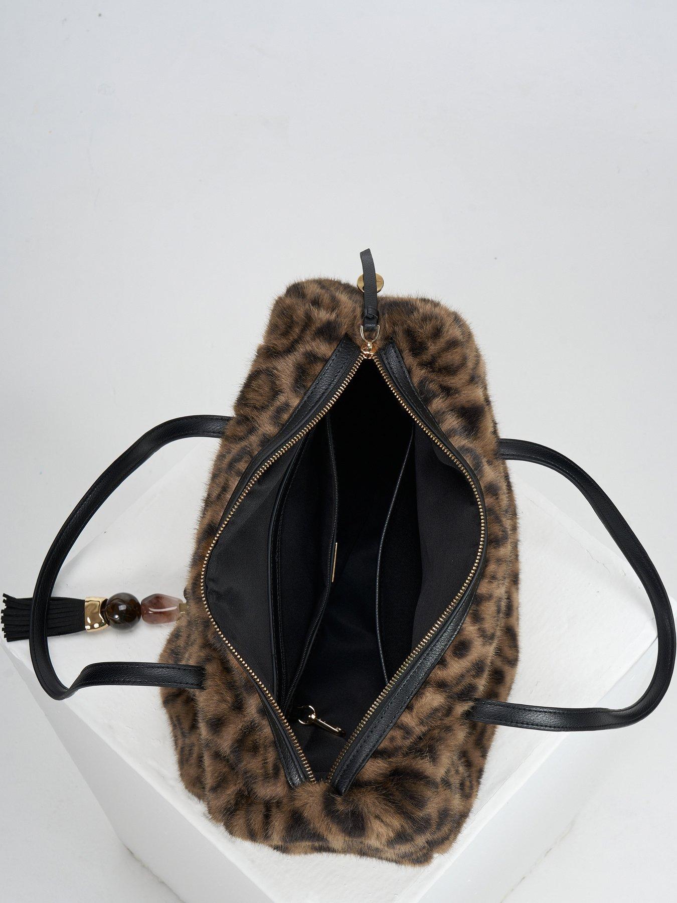 Image 4 of 5 of Luella Grey Sandrine Large Tote - Leopard Faux Fur