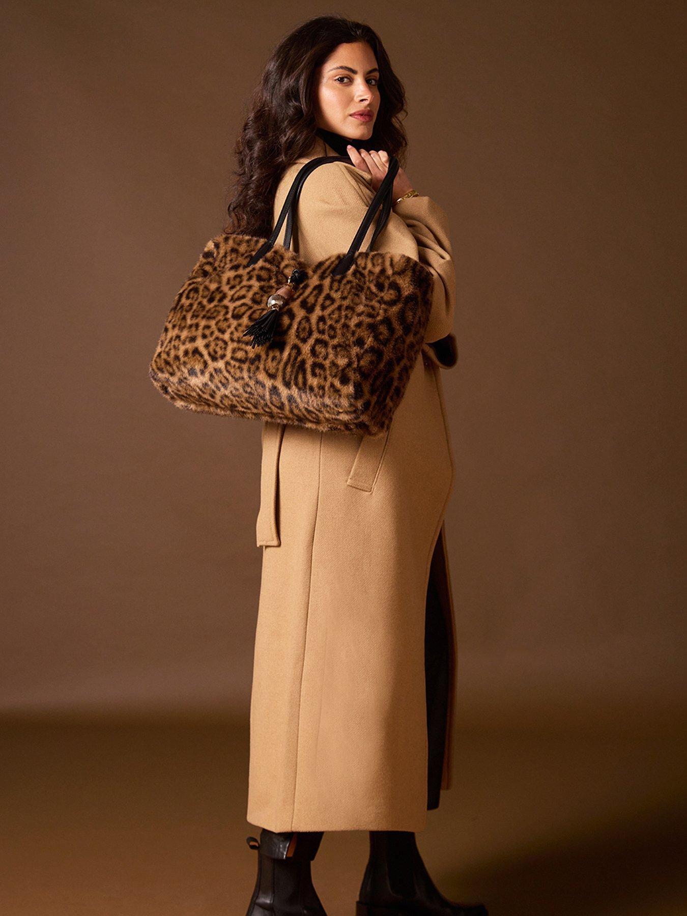 Image 5 of 5 of Luella Grey Sandrine Large Tote - Leopard Faux Fur