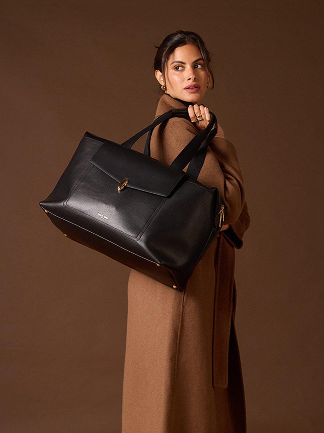 Image 5 of 7 of Luella Grey Womens Cressida Faux Leather Zip Top Holdall - Black Cherry