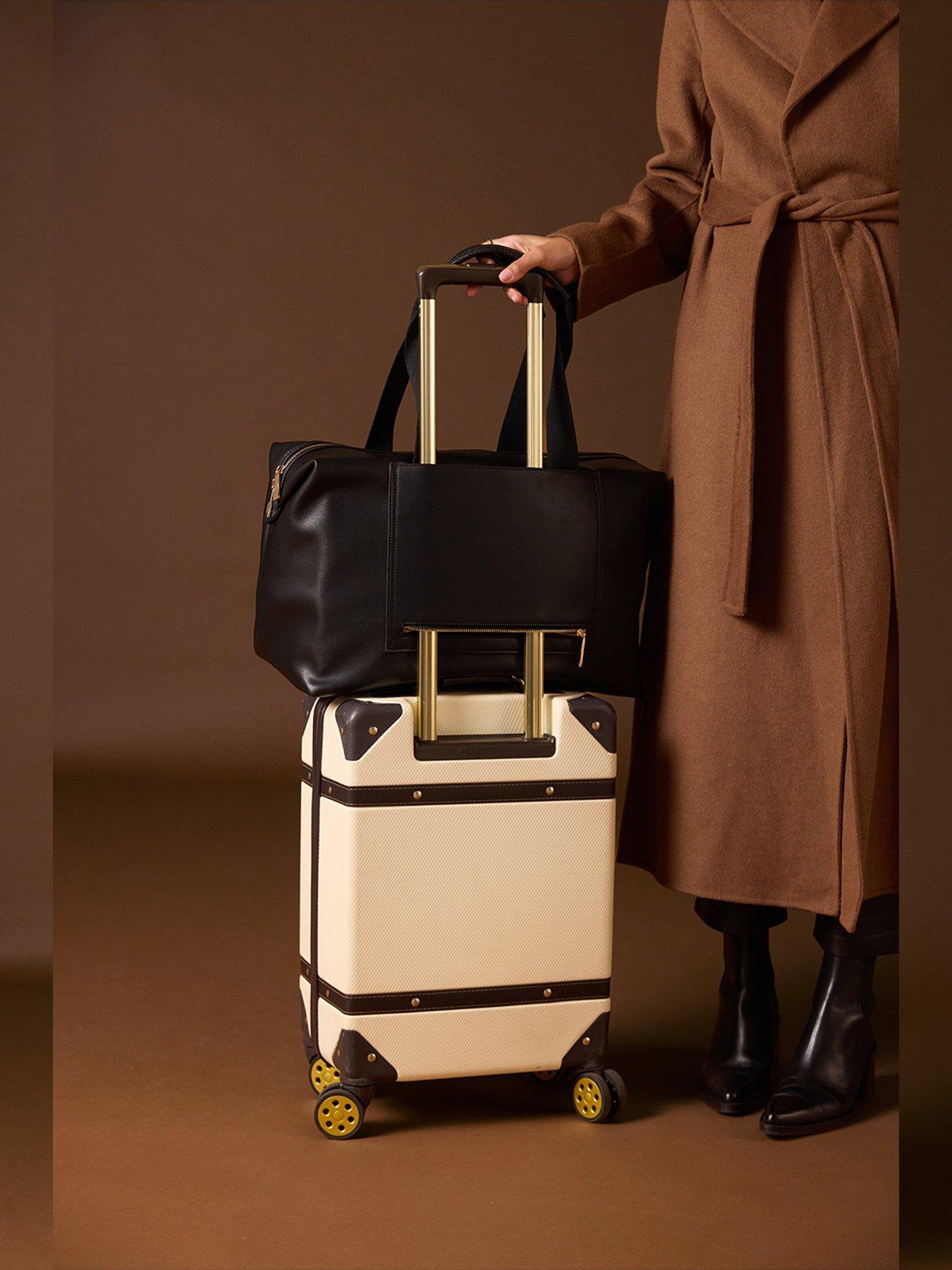 Image 6 of 7 of Luella Grey Womens Cressida Faux Leather Zip Top Holdall - Black Cherry