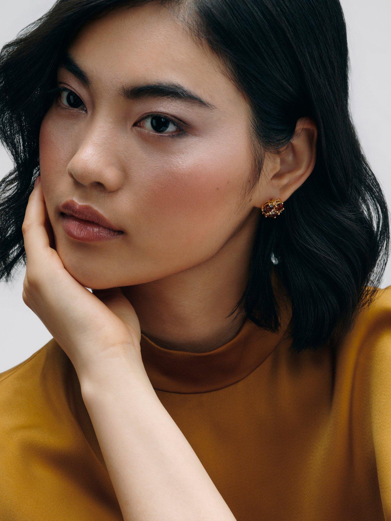 Image 4 of 7 of Cerene CERA: Statement Crystal Stud Earrings