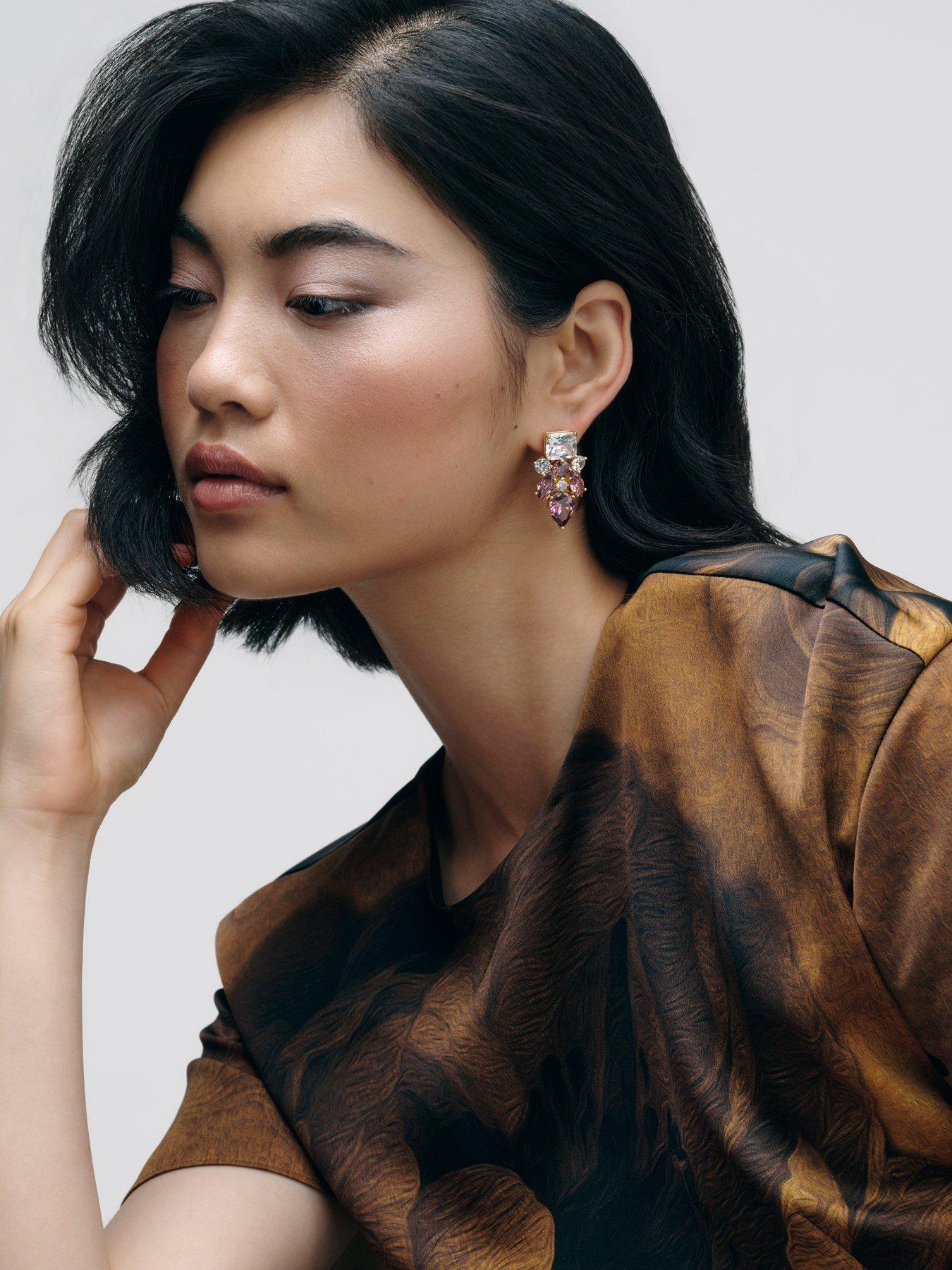 Image 3 of 7 of Cerene NUMA: Statement Crystal Drop Earrings