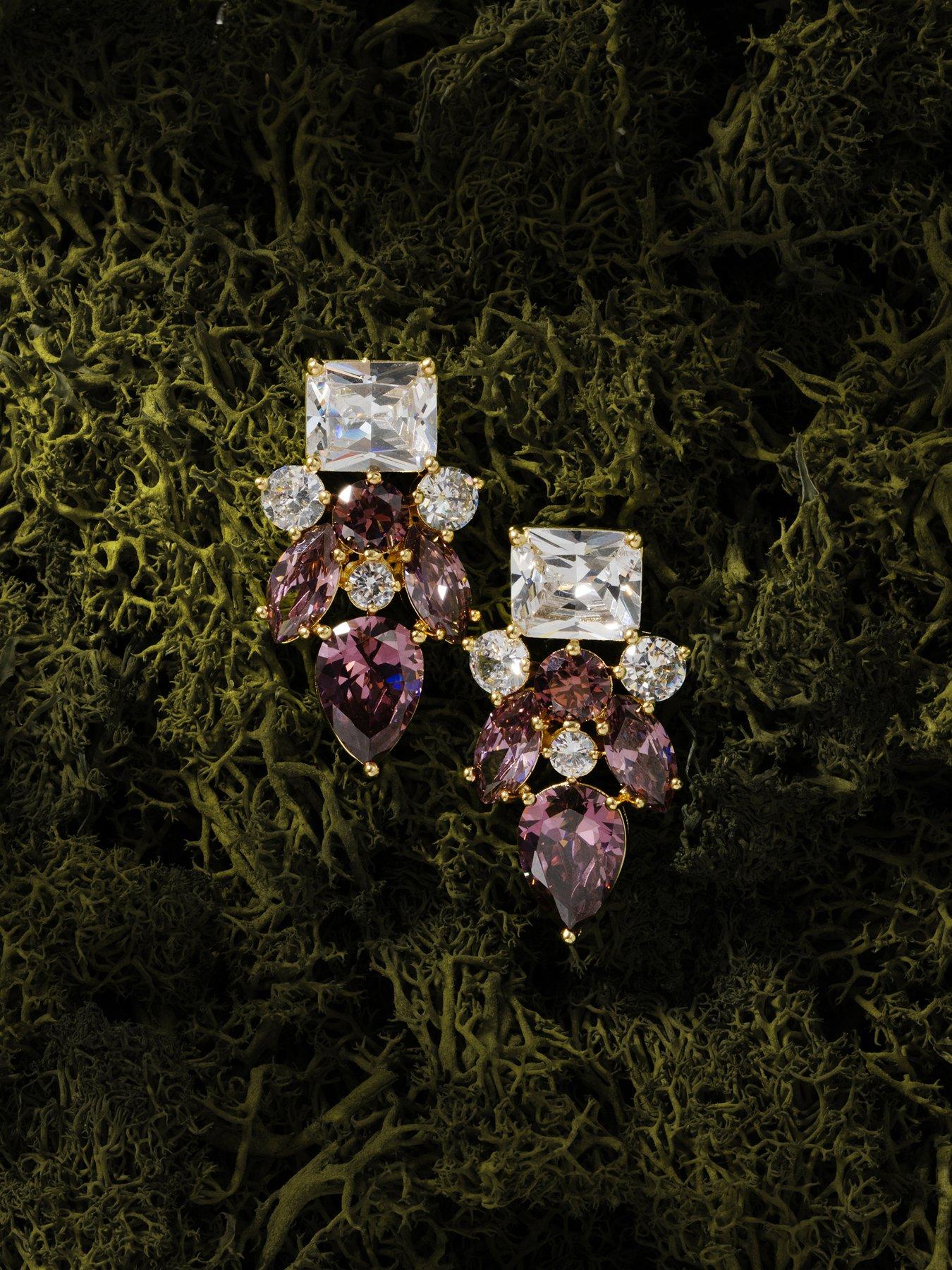 Image 5 of 7 of Cerene NUMA: Statement Crystal Drop Earrings