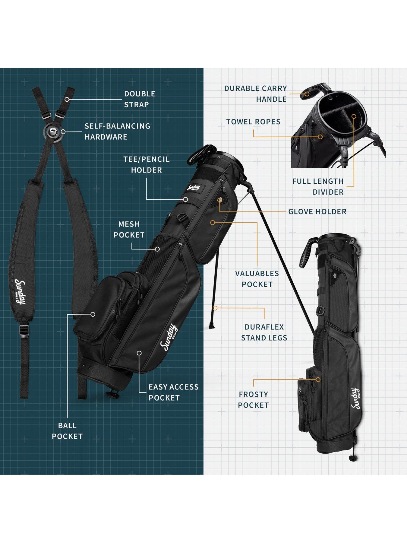 Image 2 of 8 of Sunday Golf LOMA XL Golf Bag -Matte Black
