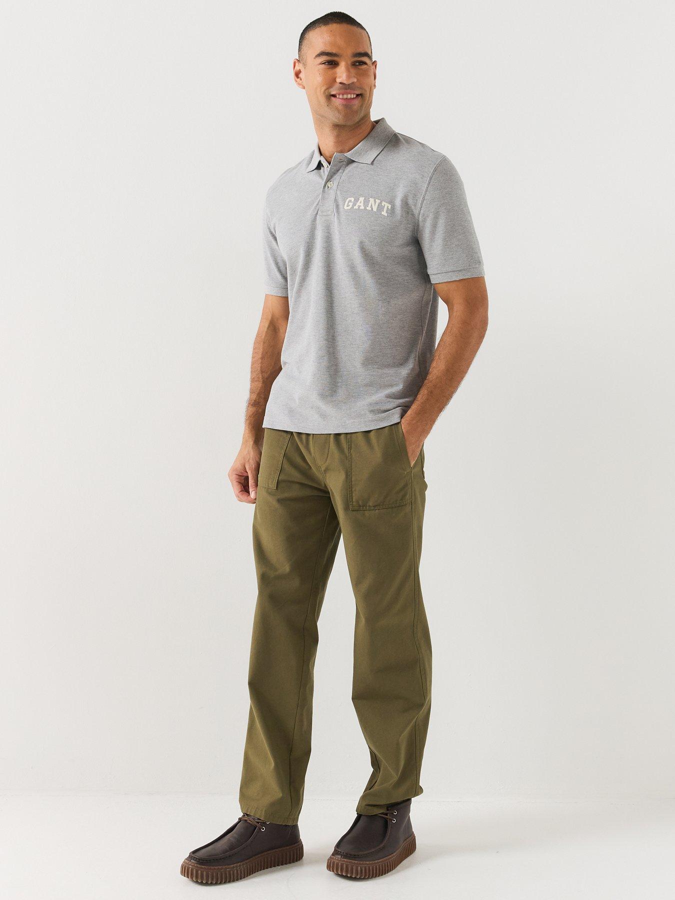 Image 3 of 5 of GANT Mens Graphic Logo Polo Shirt - Grey