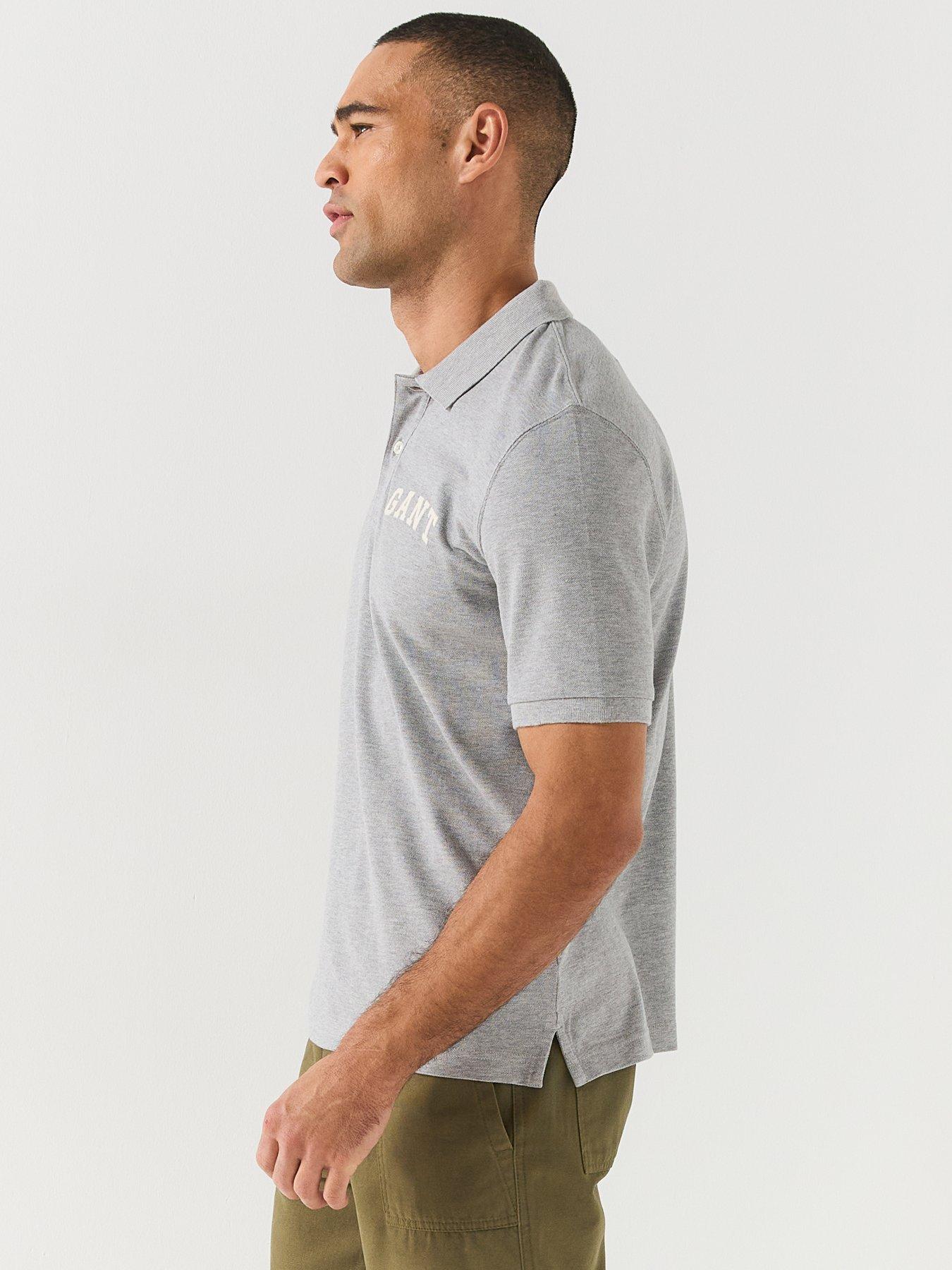 Image 5 of 5 of GANT Mens Graphic Logo Polo Shirt - Grey