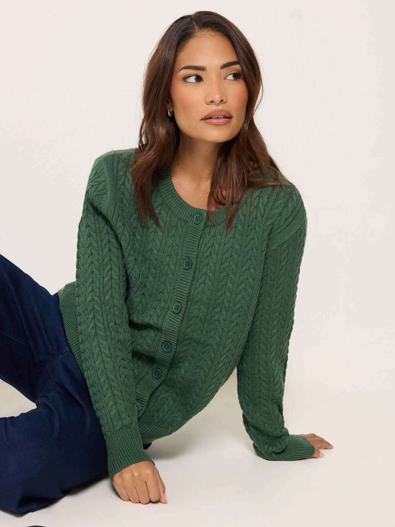Image 1 of 4 of M&Co Petite Petite Cable Knit Cardigan