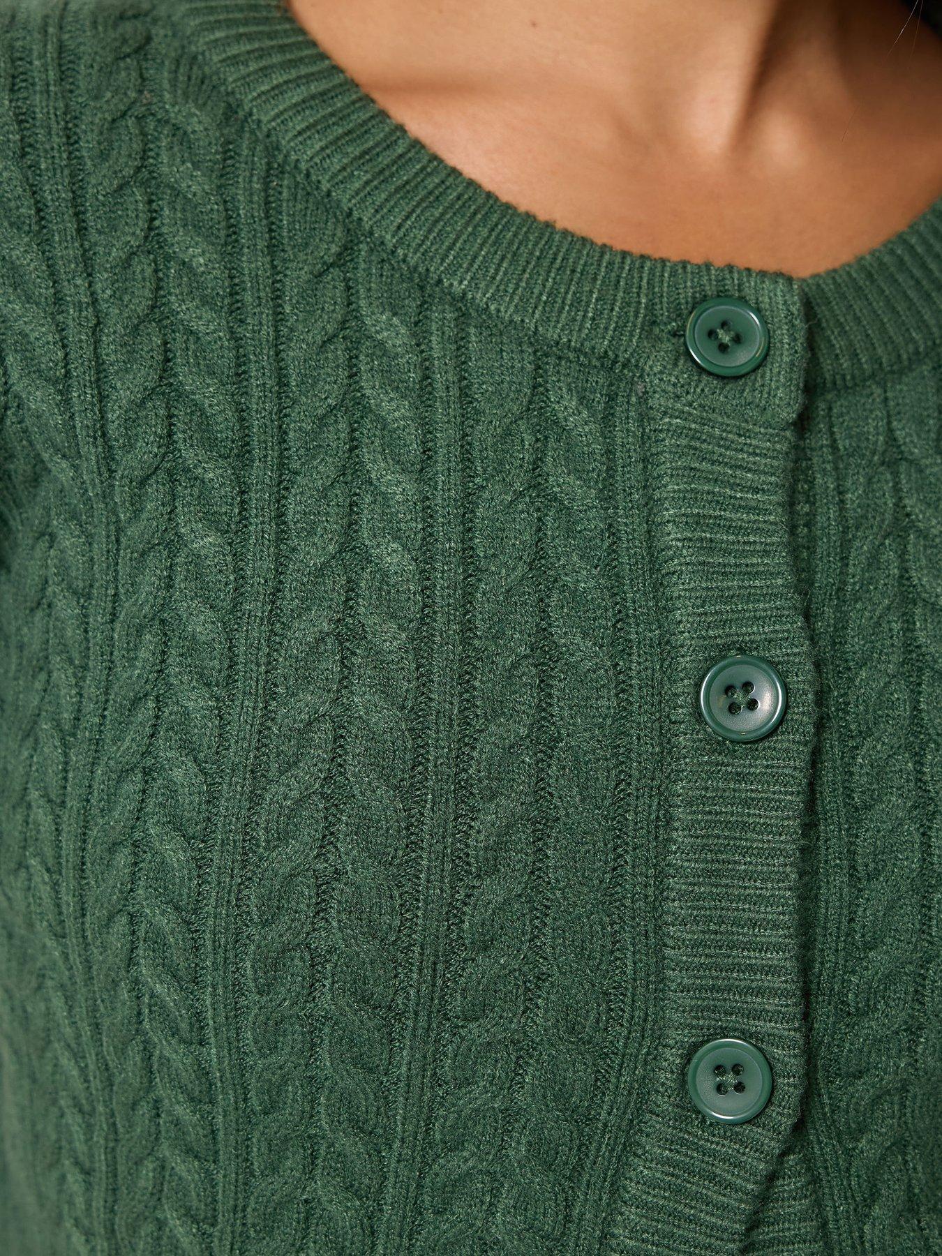 Image 4 of 4 of M&Co Petite Petite Cable Knit Cardigan