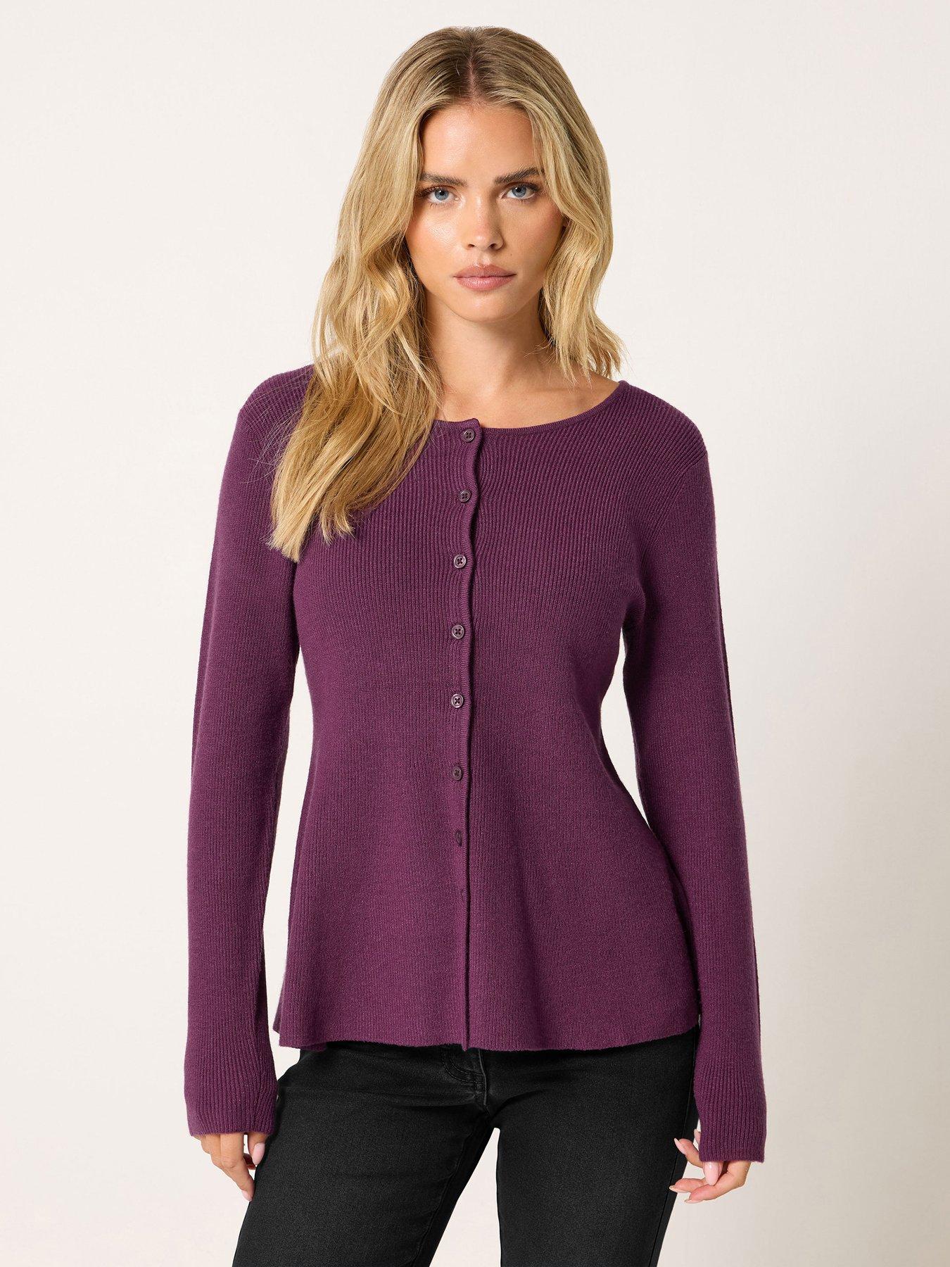 Image 1 of 4 of M&Co Petite Petite Peplum Cardigan