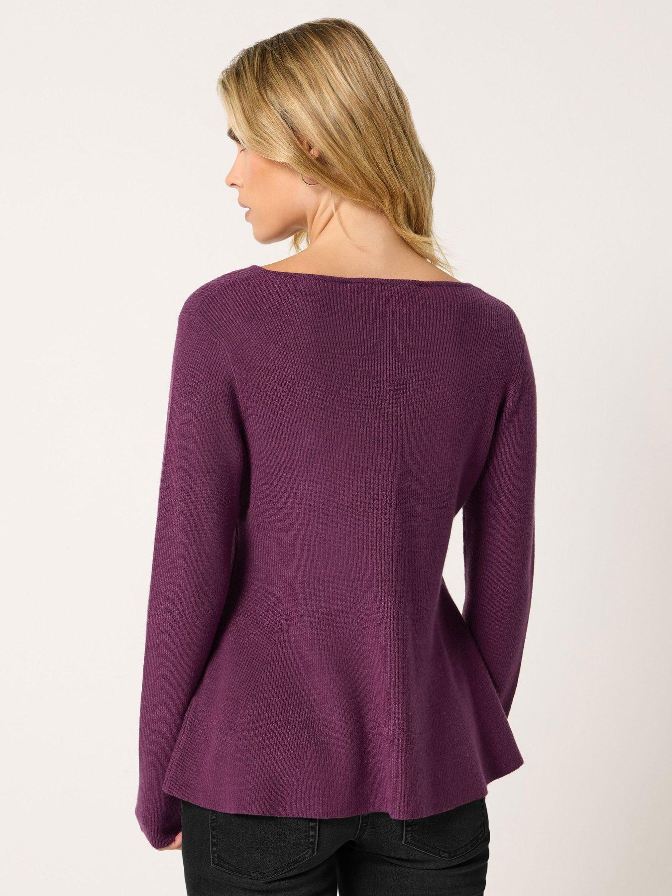 Image 2 of 4 of M&Co Petite Petite Peplum Cardigan