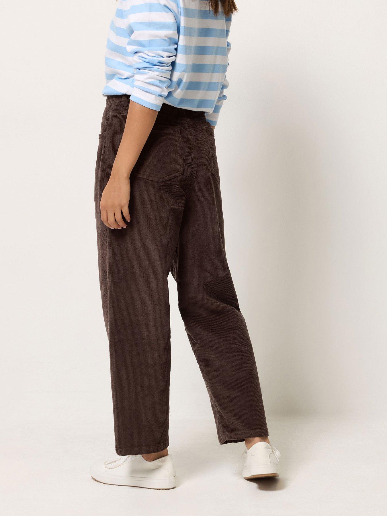 Image 2 of 4 of M&Co Petite Petite Corduroy Barrel Leg Trouser 27"