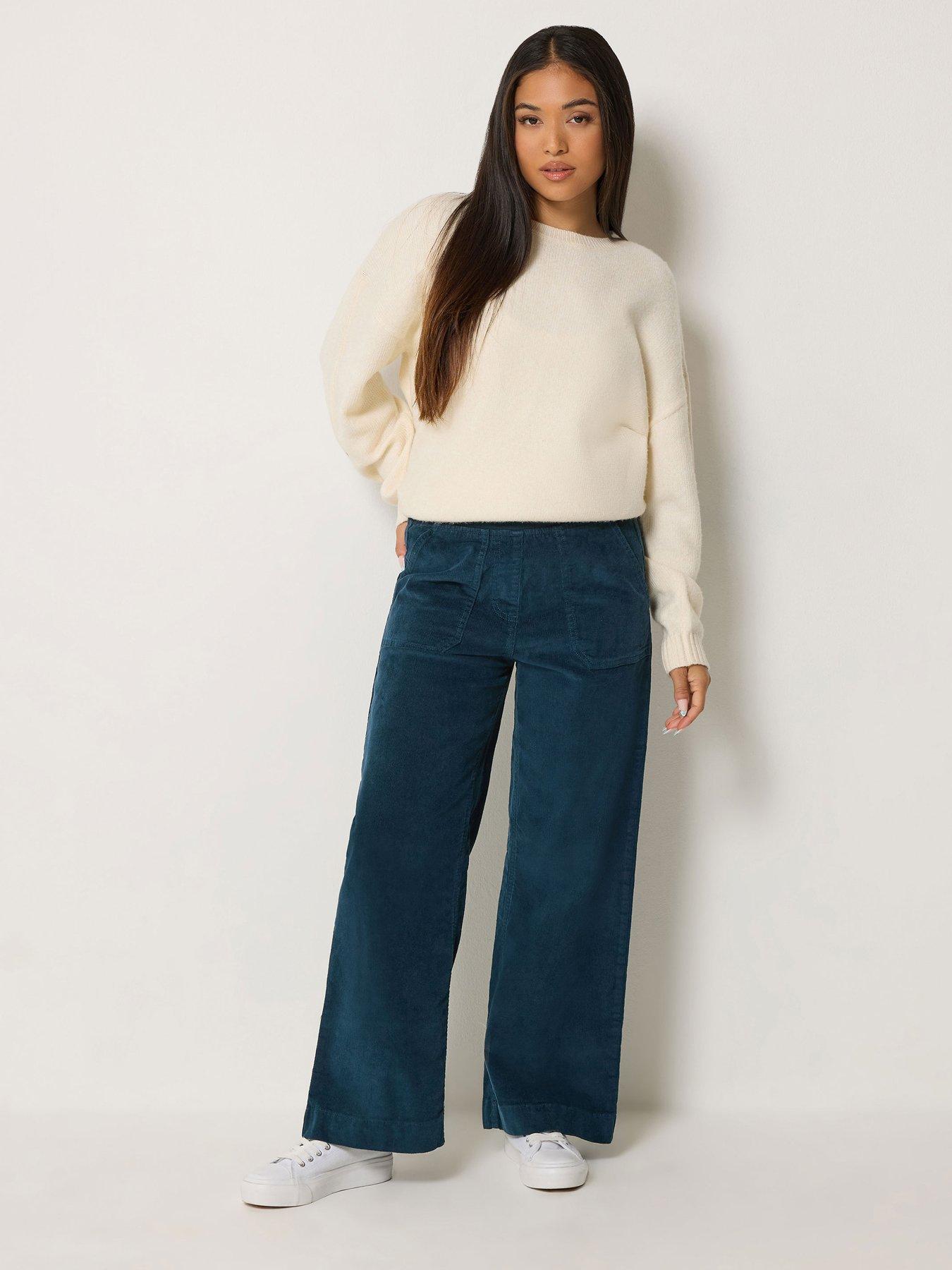 Image 3 of 4 of M&Co Petite Petite Carpenter Corduroy Trouser 27"