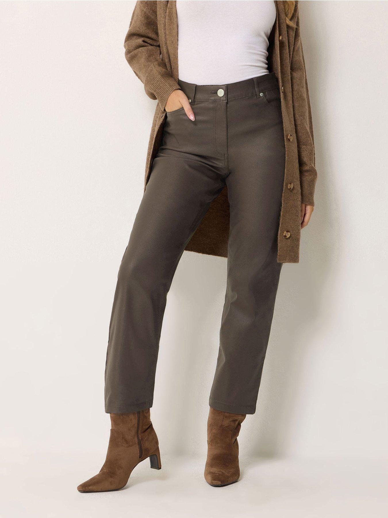 Image 1 of 4 of M&Co Petite Petite Coated Straight Leg Jean 27"