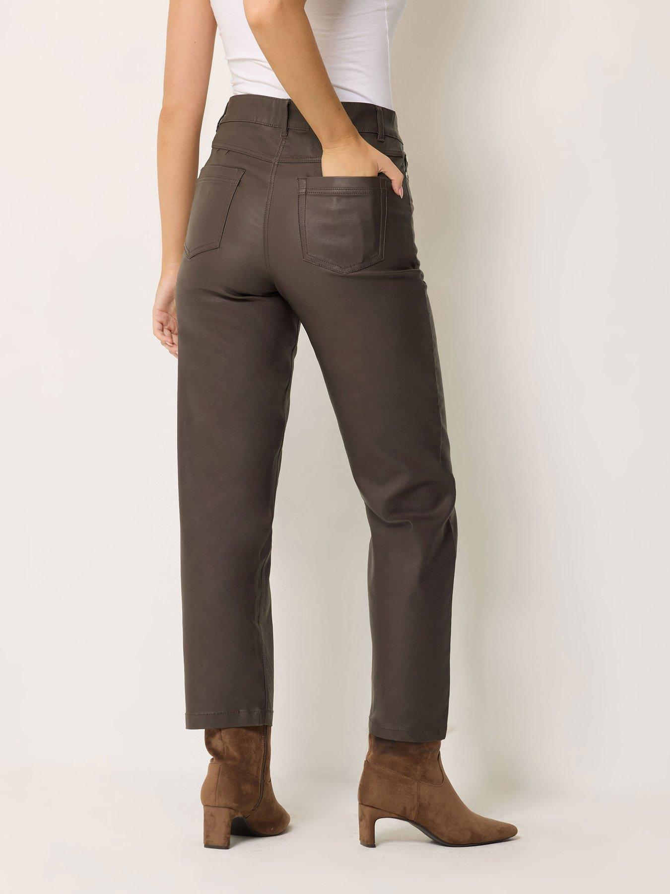 Image 2 of 4 of M&Co Petite Petite Coated Straight Leg Jean 27"