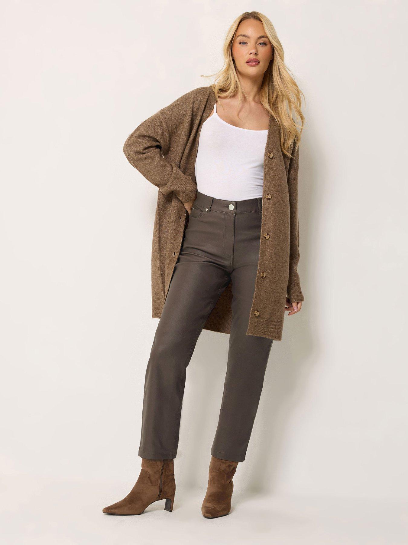 Image 3 of 4 of M&Co Petite Petite Coated Straight Leg Jean 27"