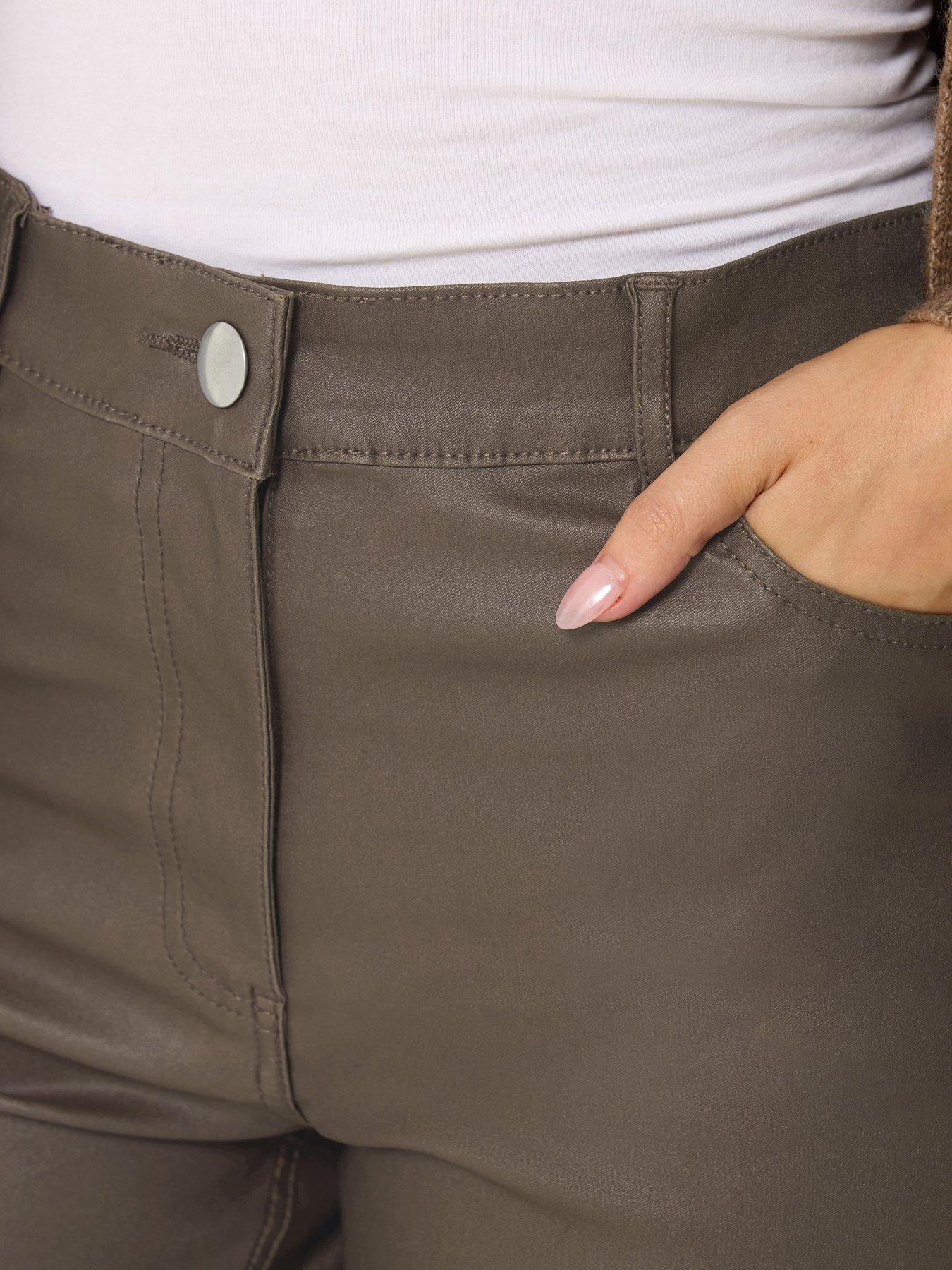 Image 4 of 4 of M&Co Petite Petite Coated Straight Leg Jean 27"
