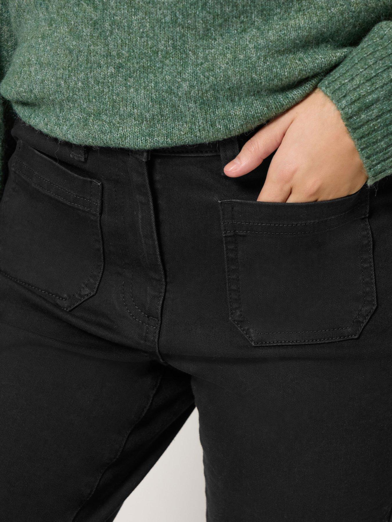 Image 4 of 4 of M&Co Petite Petite Front Pocket Flare Jean 27"