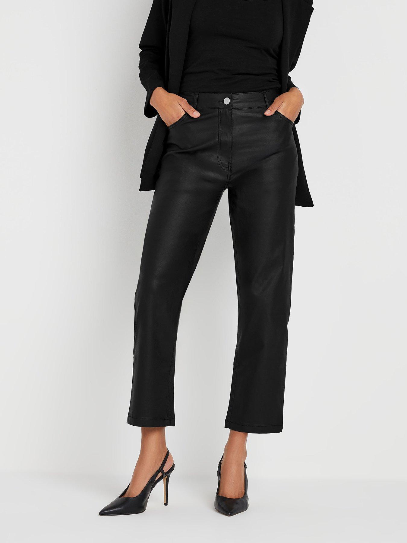 Image 1 of 4 of M&Co Petite Petite Coated Straight Leg Jean 27"