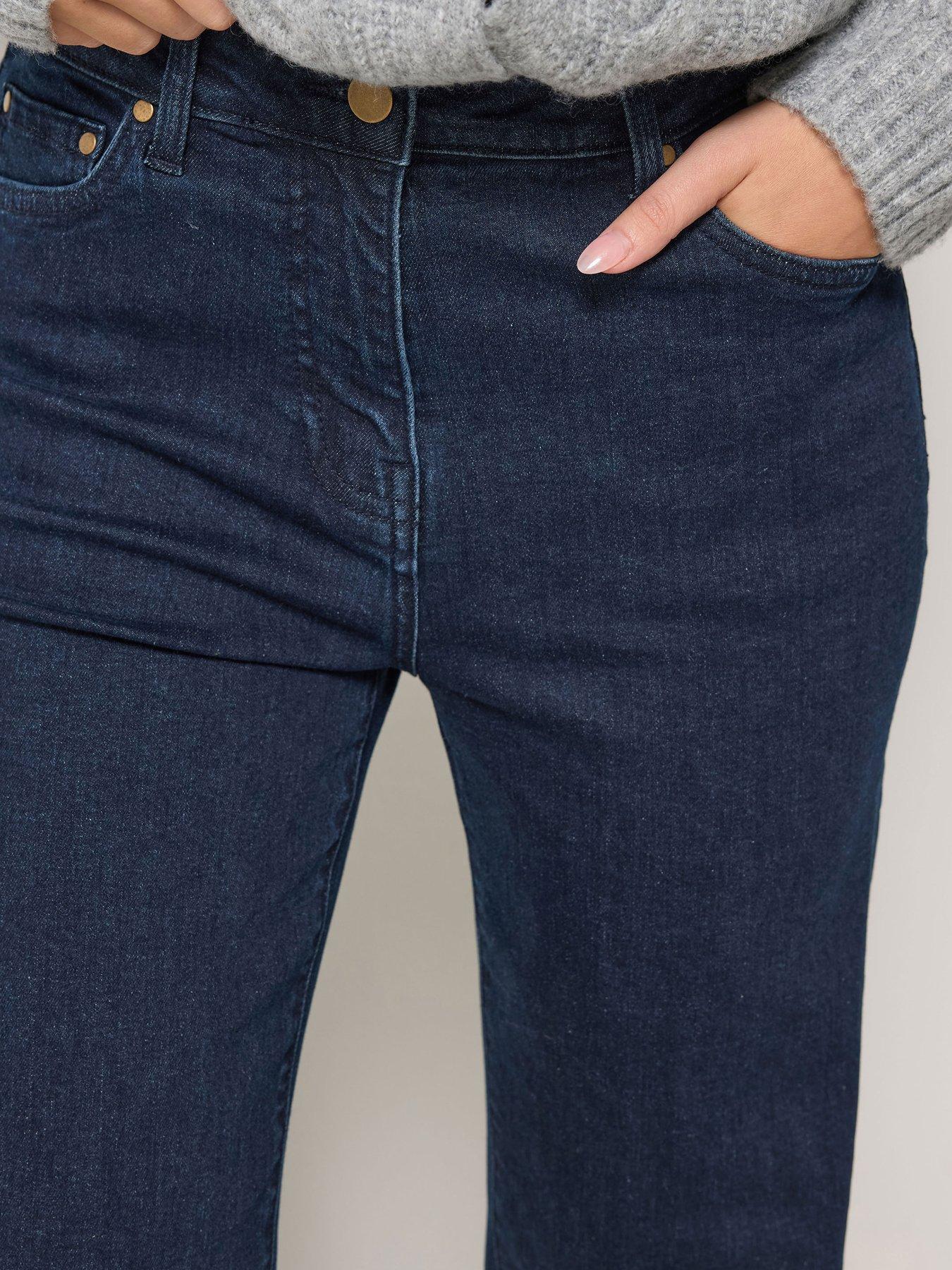 Image 4 of 4 of M&Co Petite Petite Dark Indigo Flare Jean 27"