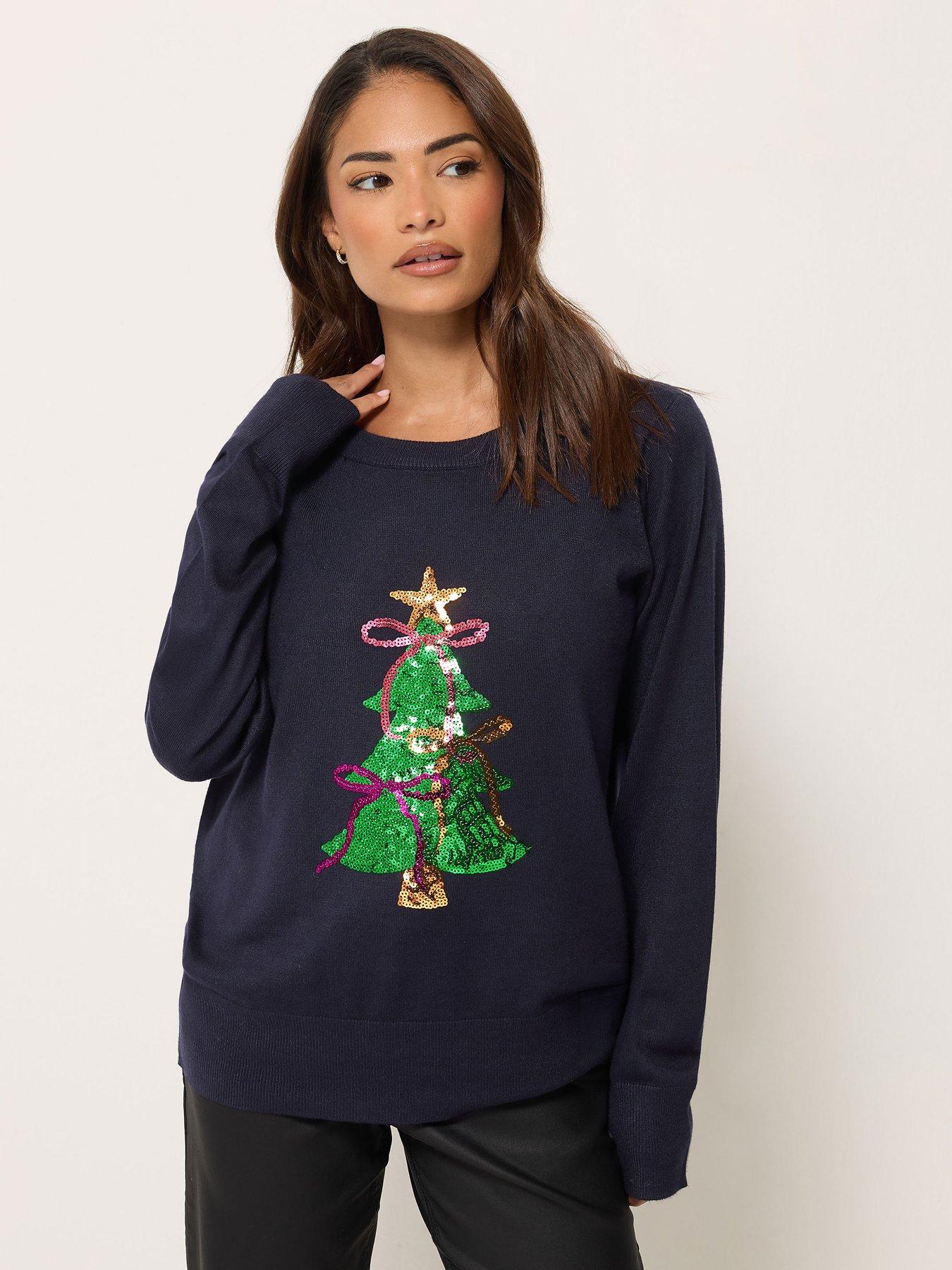 Image 1 of 4 of M&Co Petite Petite Christmas Tree Jumper