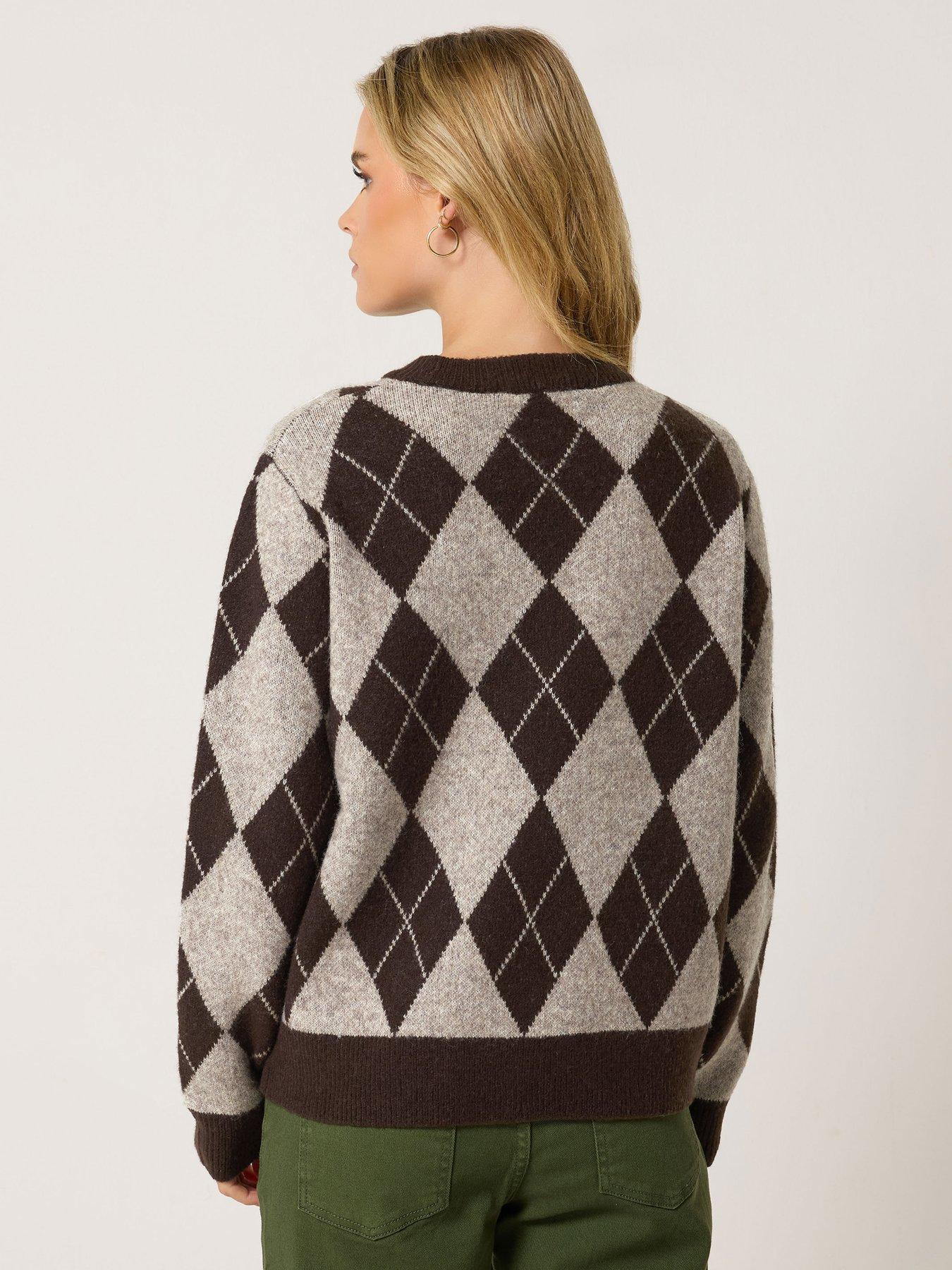 Image 2 of 4 of M&Co Petite Petite Argyle Jumper