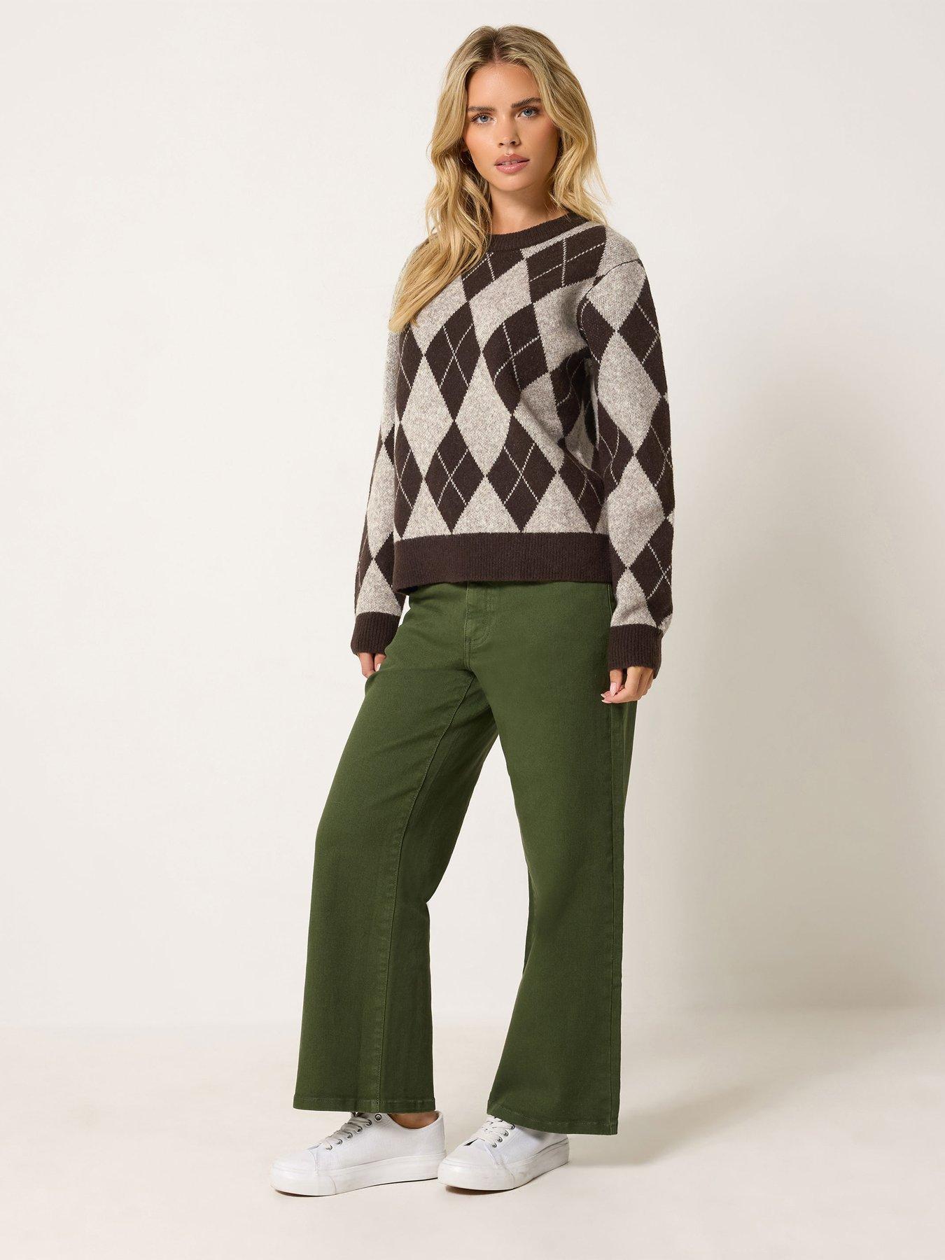 Image 3 of 4 of M&Co Petite Petite Argyle Jumper