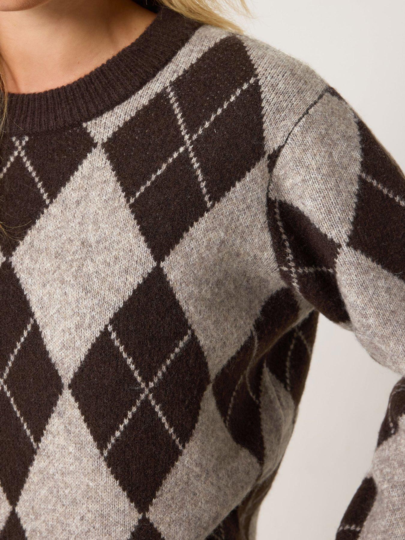 Image 4 of 4 of M&Co Petite Petite Argyle Jumper