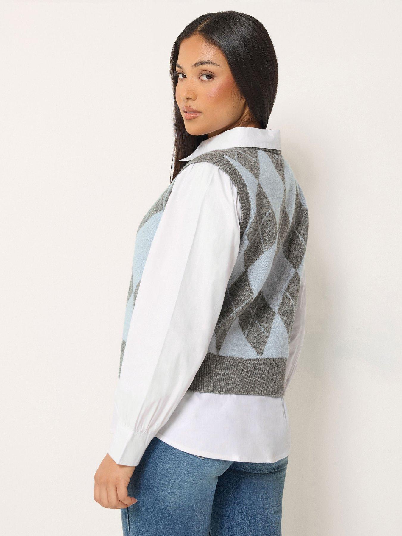 Image 2 of 4 of M&Co Petite Petite Argyle 2 In 1 Jumper