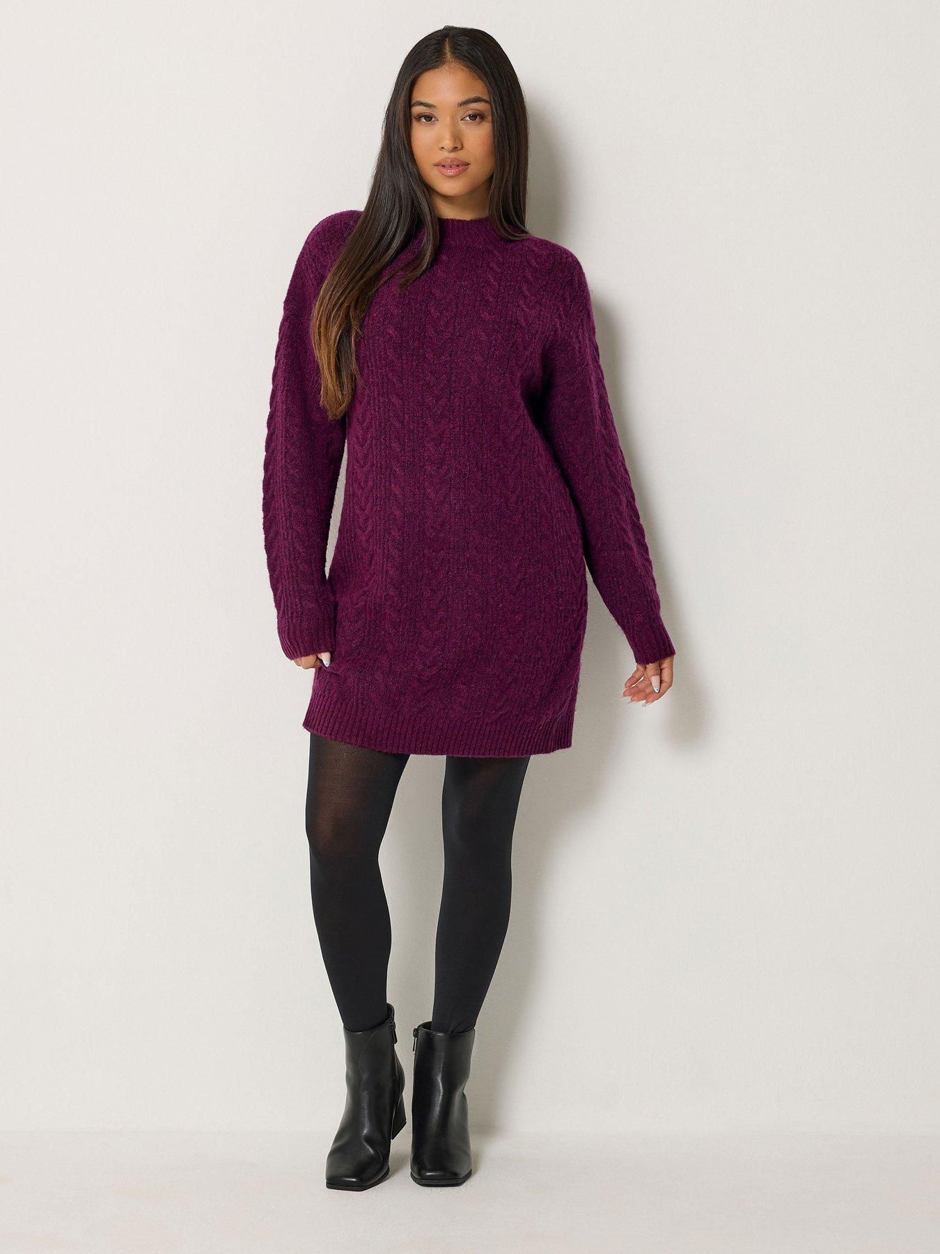Image 3 of 4 of M&Co Petite Petite Cable Knit Tunic Jumper