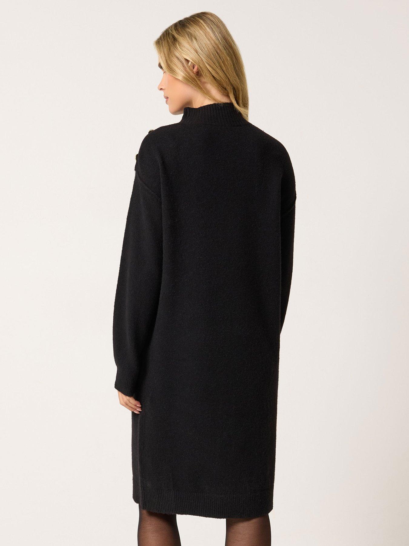 Image 2 of 4 of M&Co Petite Petite Button Detail Knitted Dress