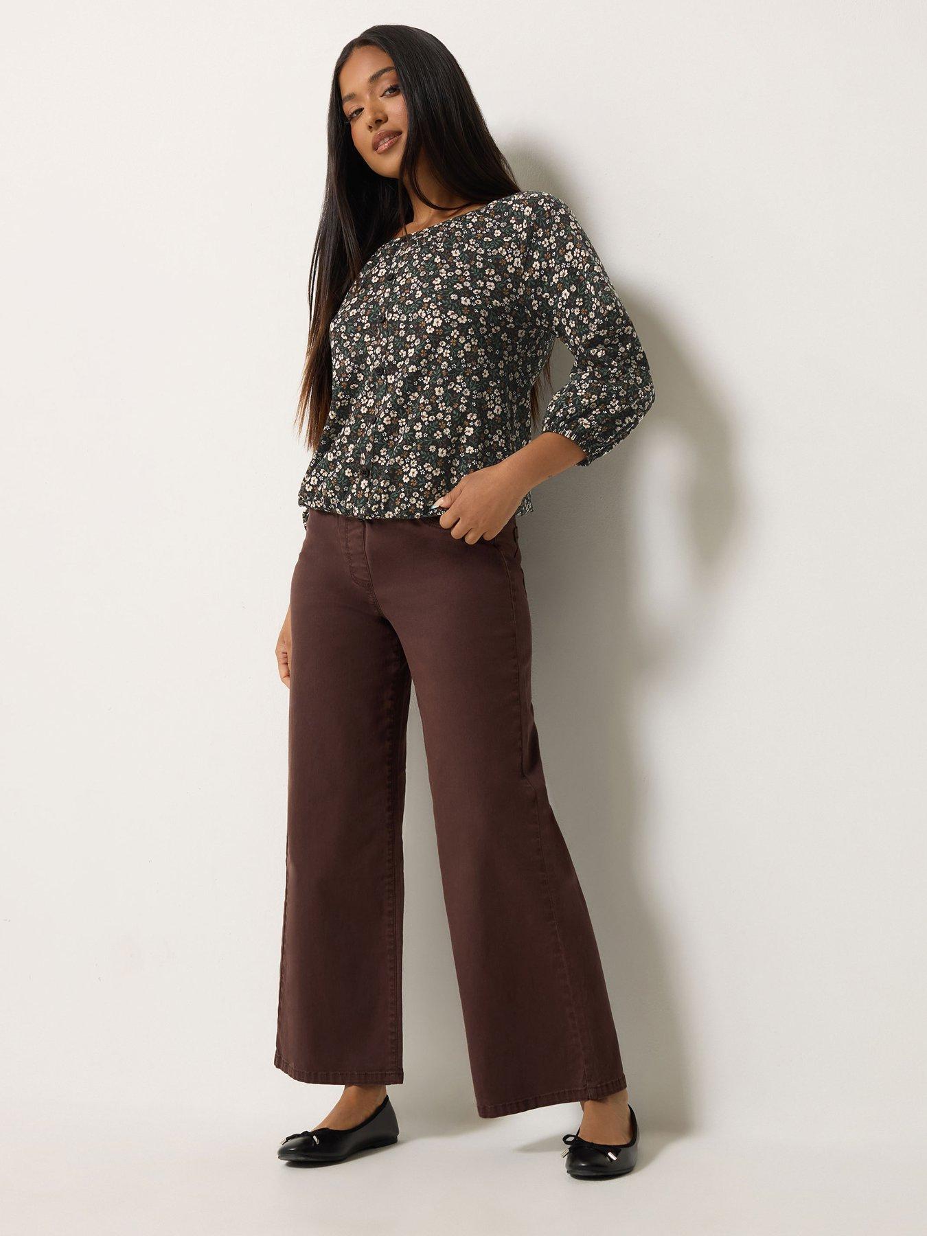 Image 3 of 4 of M&Co Petite Petite Ditsy Floral Button Through Cotton Blouse