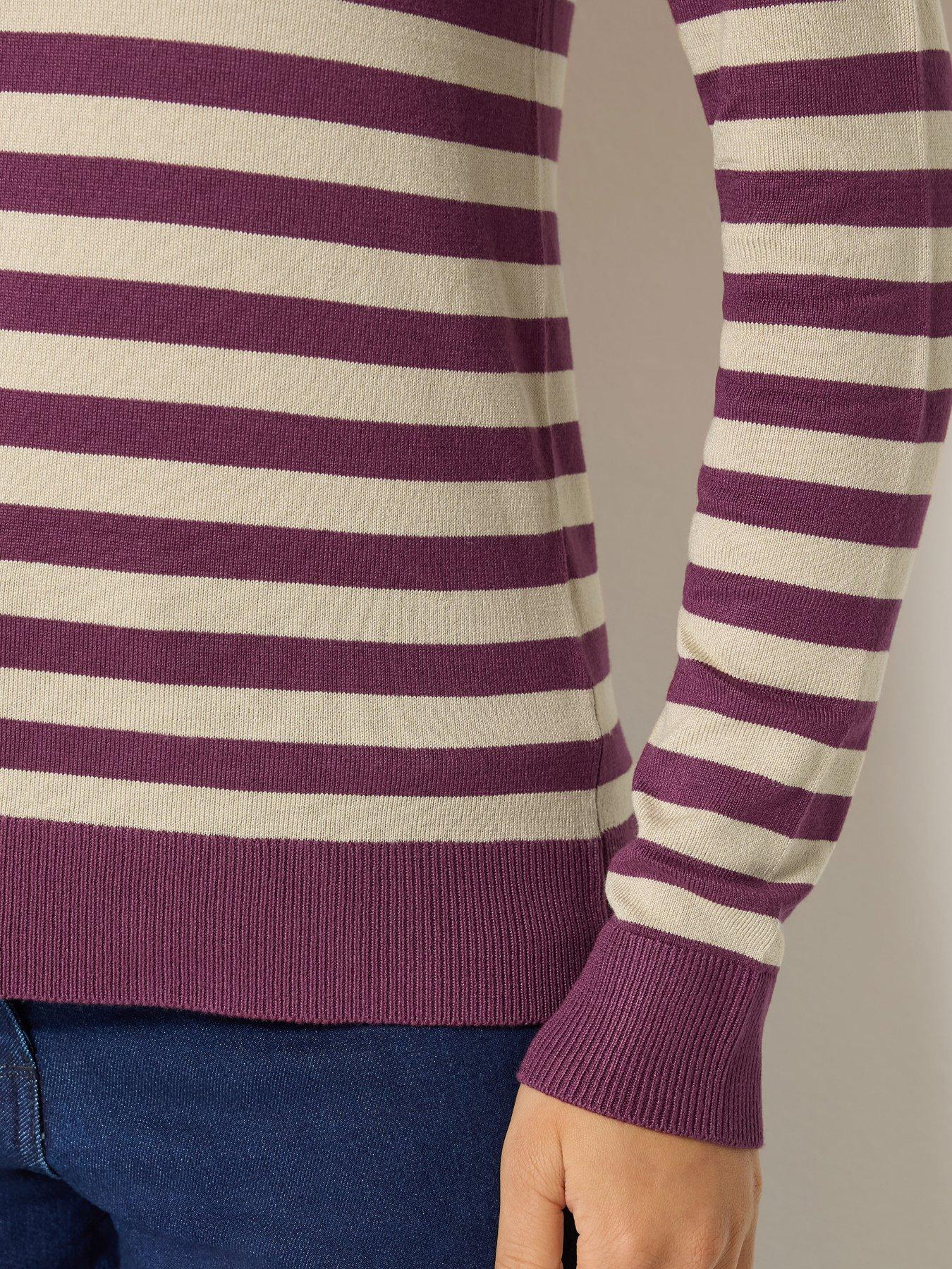Image 4 of 4 of M&Co Petite Petite Stripe Crew Neck Jumper