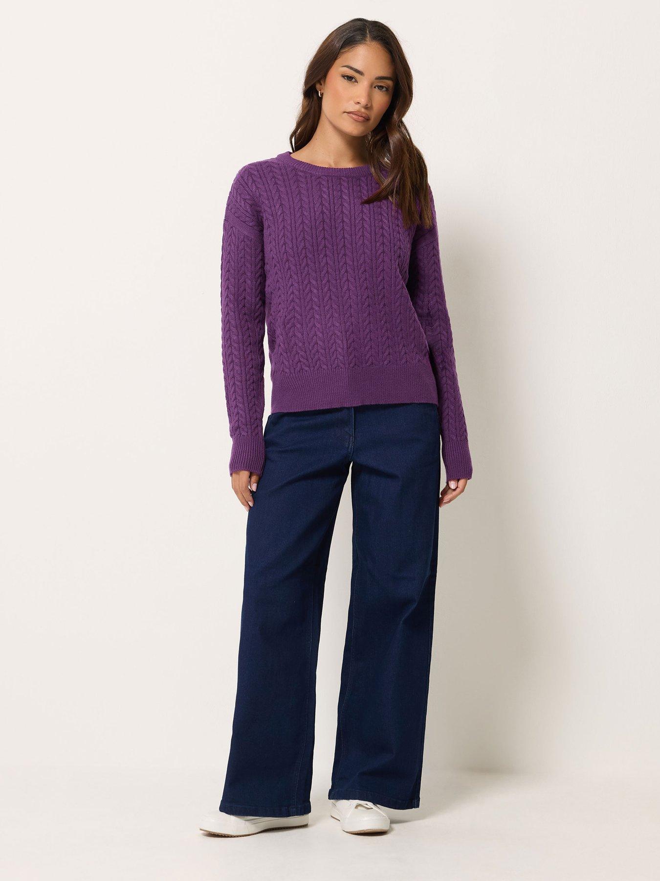 Image 3 of 4 of M&Co Petite Petite Cable Knit Jumper