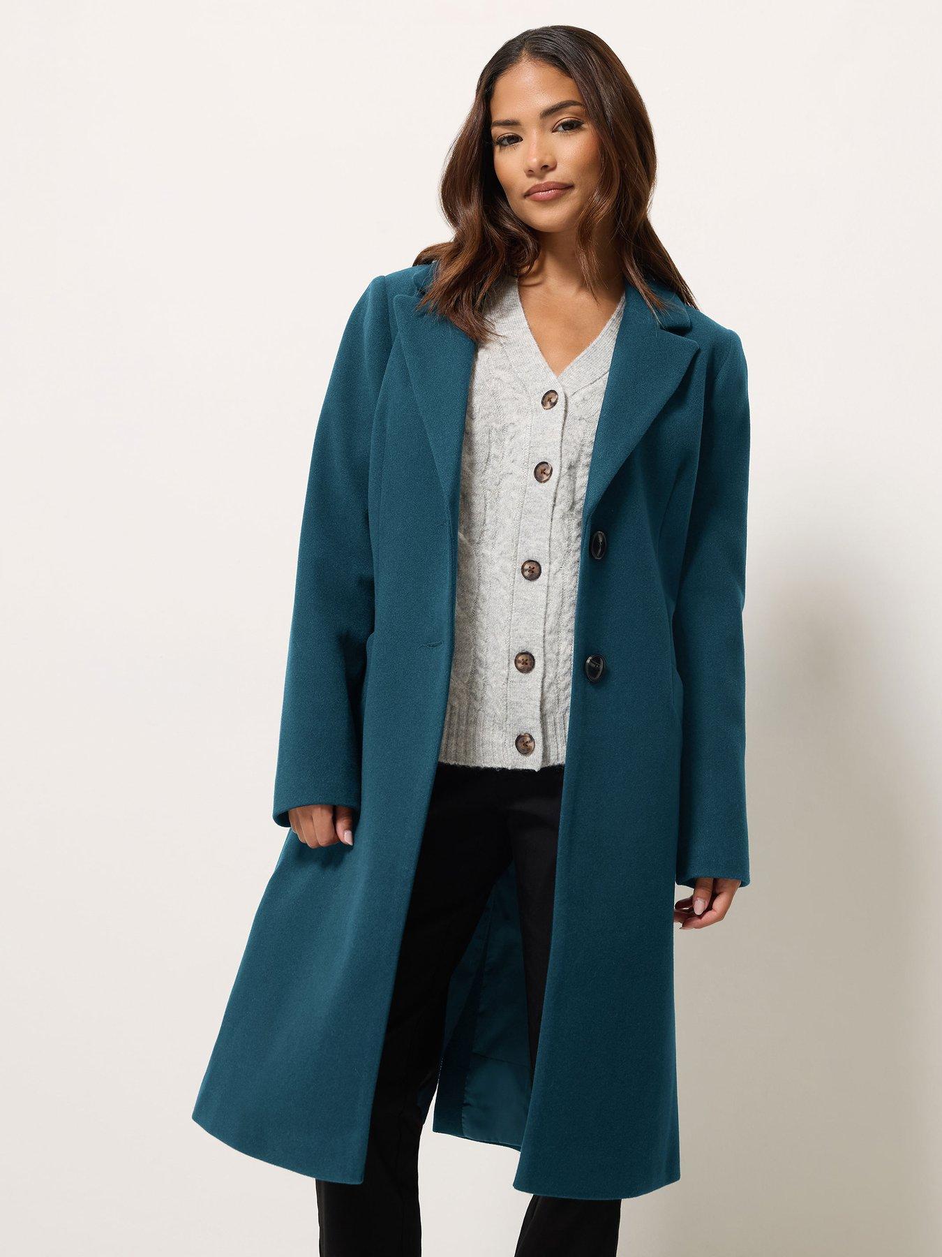 Image 1 of 4 of M&Co Petite Petite Single Breasted Tailored Coat