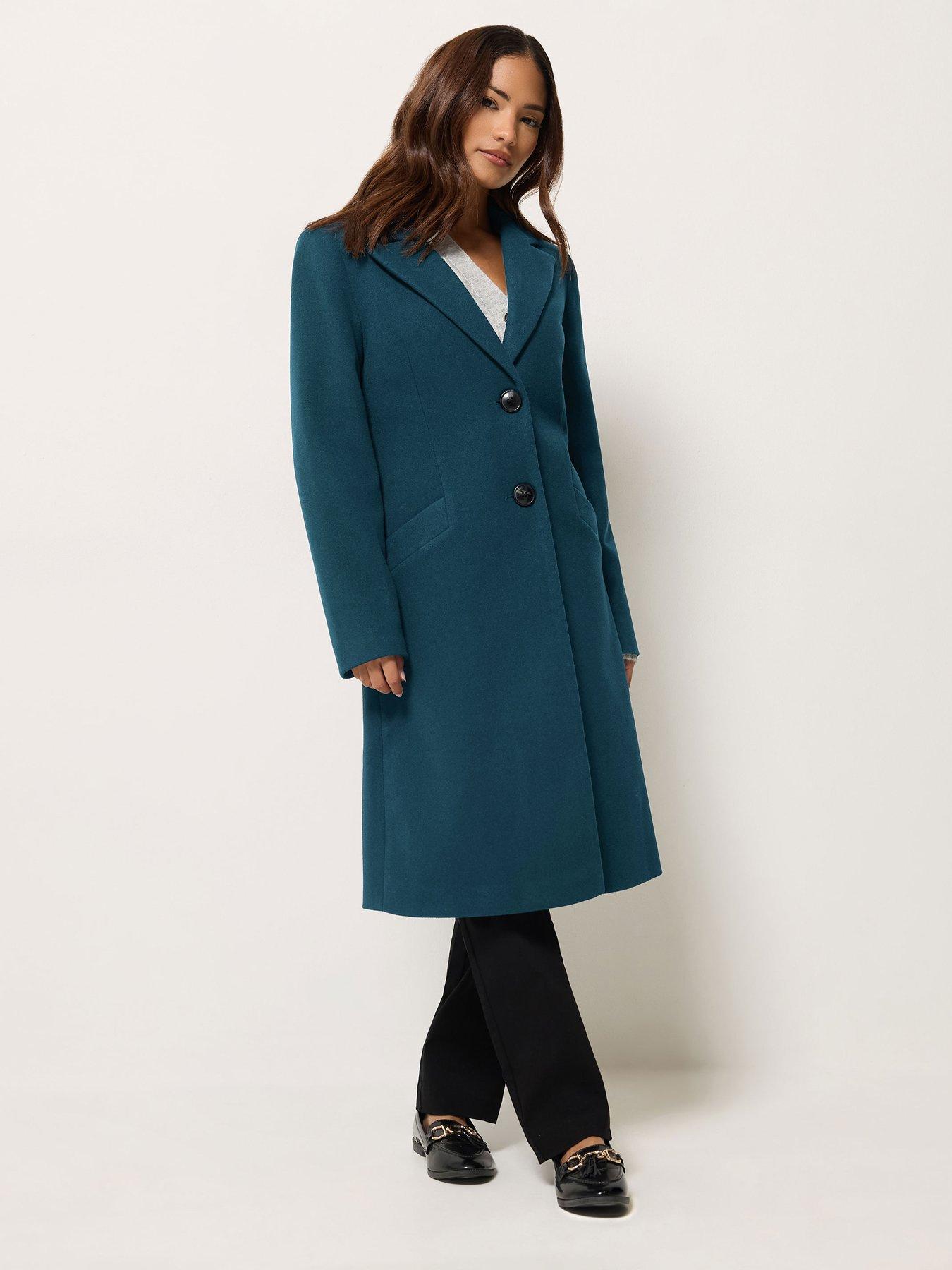 Image 3 of 4 of M&Co Petite Petite Single Breasted Tailored Coat