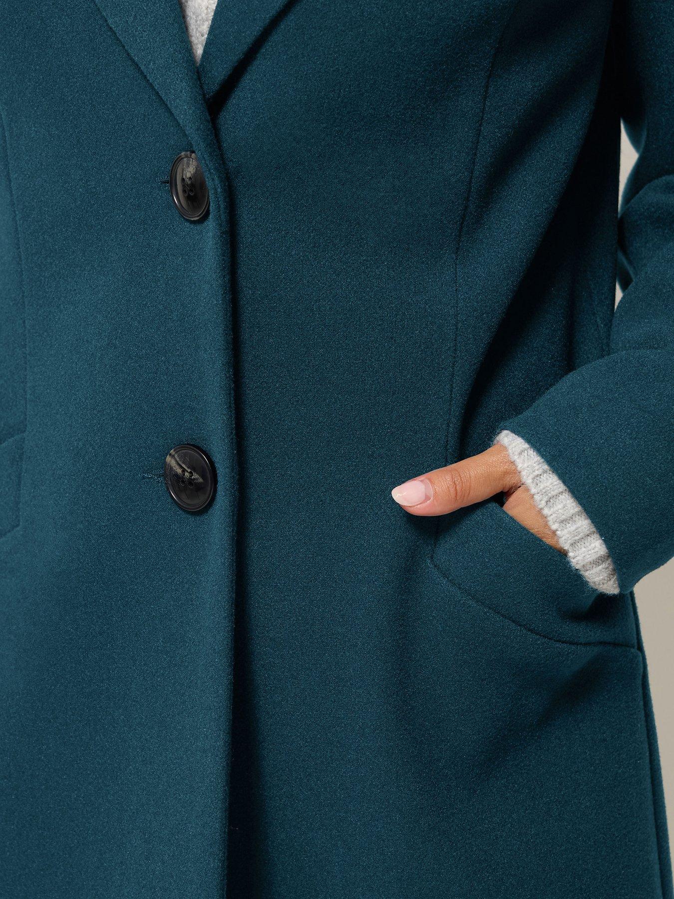 Image 4 of 4 of M&Co Petite Petite Single Breasted Tailored Coat
