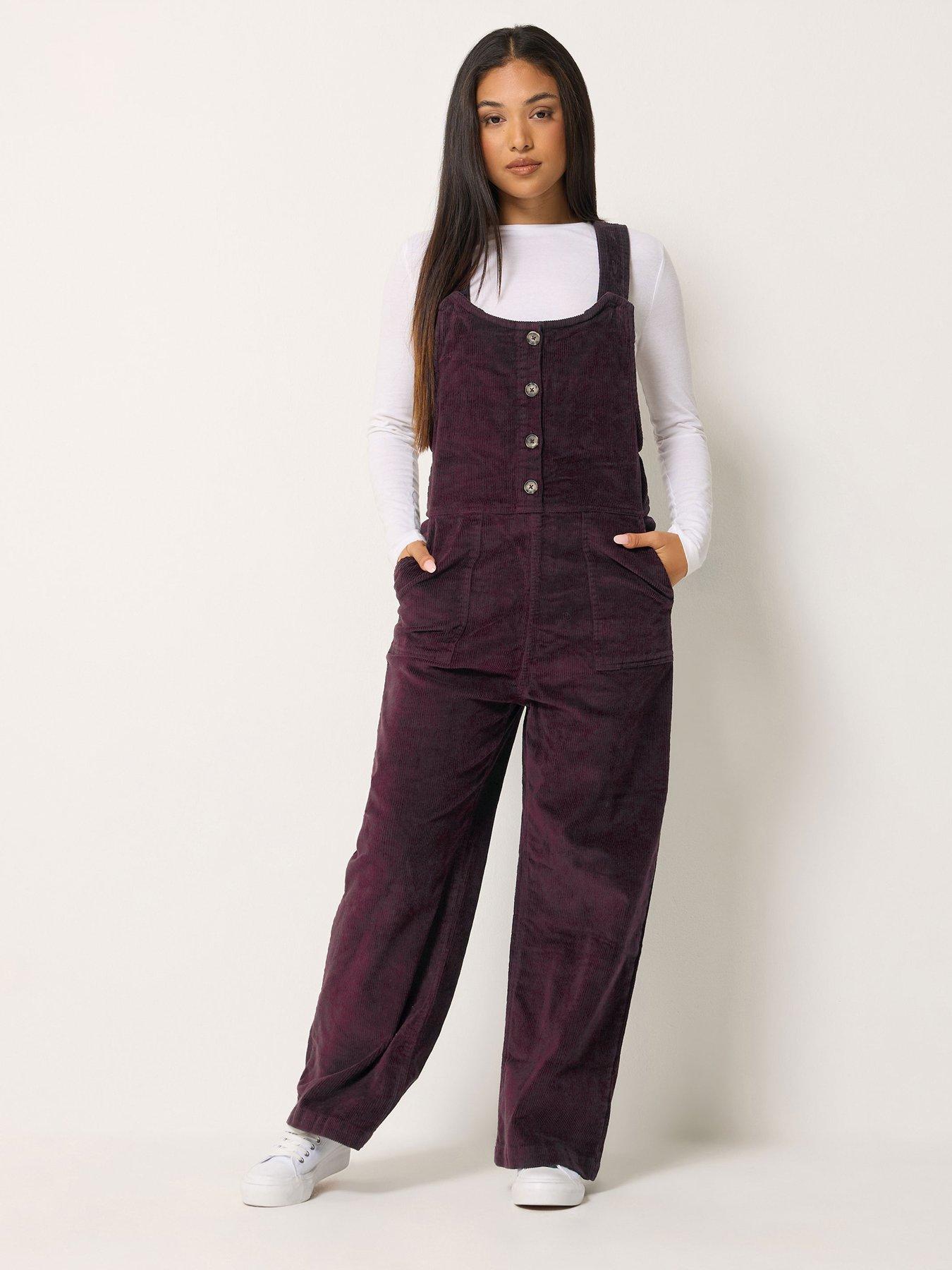 Image 3 of 4 of M&Co Petite Petite Corduroy Dungarees