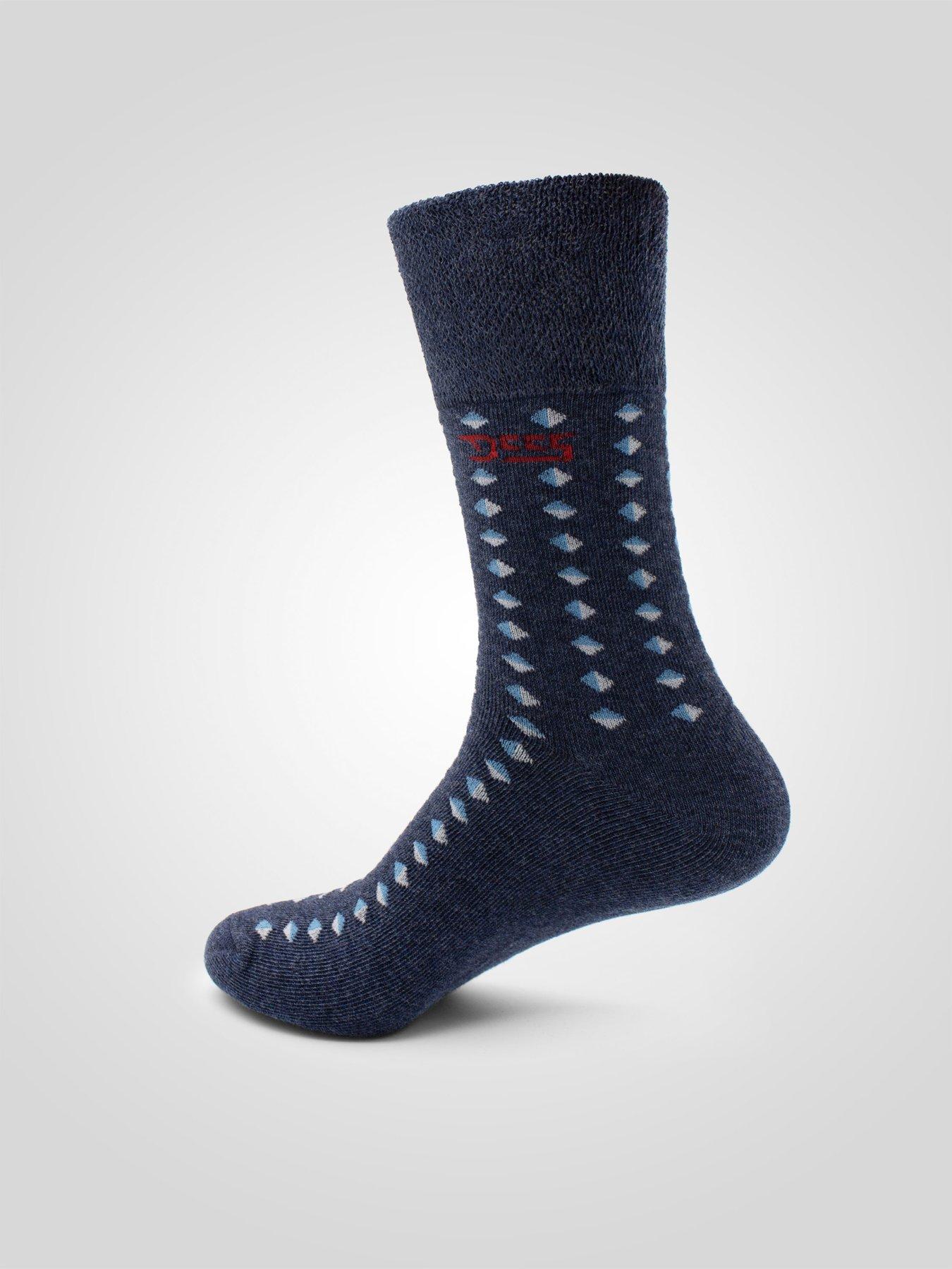 Image 3 of 4 of D555 Harold Pack Of 3 Patterned Extra Wide Comfort Fit Socks