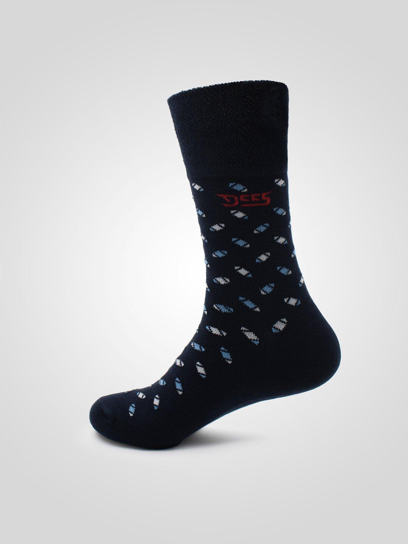 Image 4 of 4 of D555 Harold Pack Of 3 Patterned Extra Wide Comfort Fit Socks