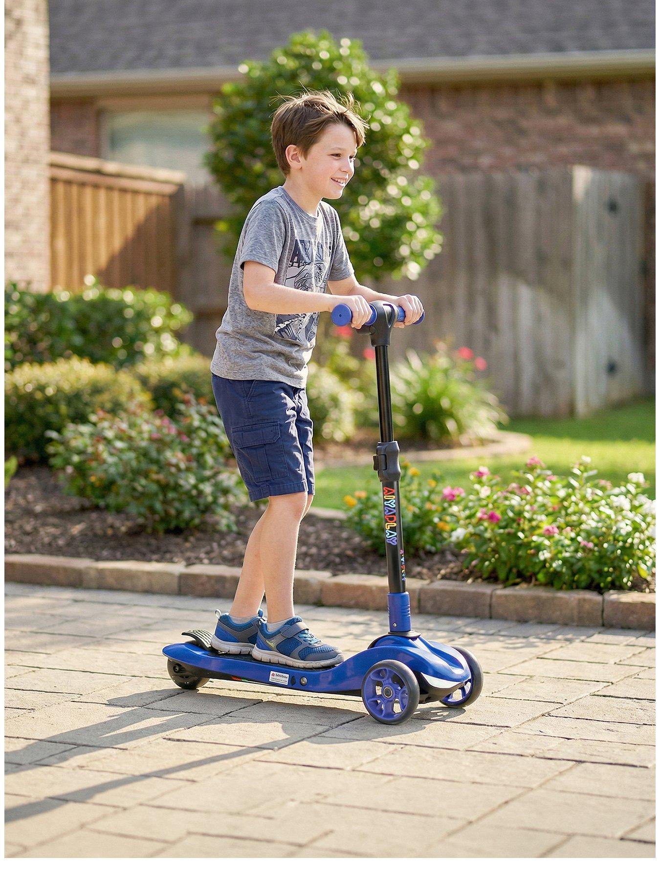 Aiyaplay Aiyaplay Electric Scooter For Age 6-10, 3 Wheel Foldable Kids Scooter, Blue