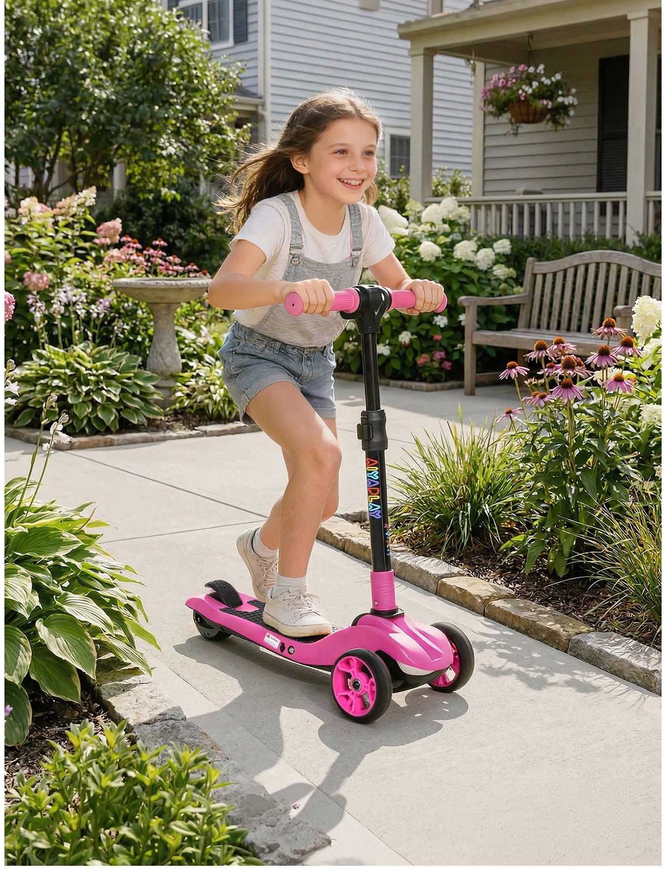 Aiyaplay Aiyaplay Electric Scooter For Kids, 3 Wheel Foldable Kids Scooter, Pink