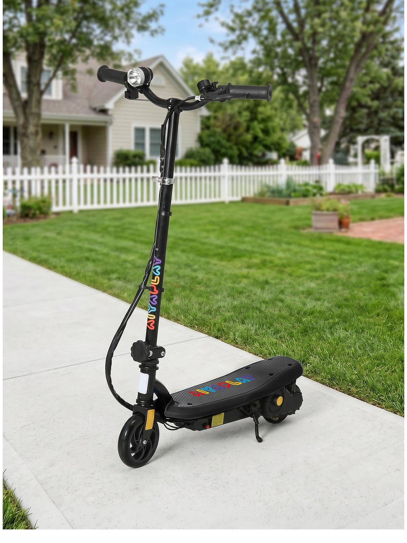 Homcom Homcom Folding Electric Scooter W/ Led Lights, For Ages 7-14 Years Black