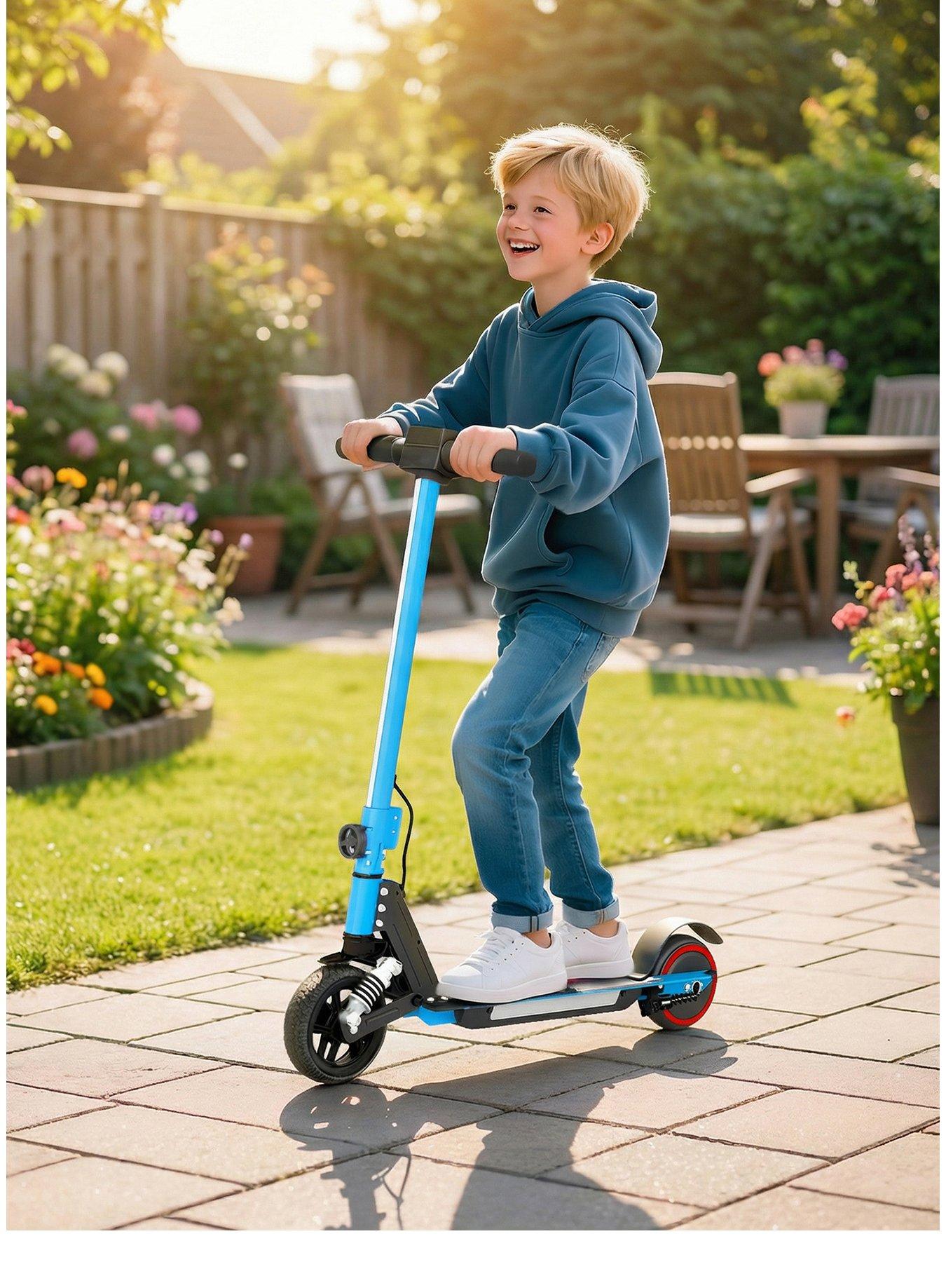 Sportnow Blue Folding Electric Scooter For Kids Age 6-14 With Brakes, Front Suspension, Lightweight Aluminium, Max Speed 14 Km/H, | Aosom Uk - Image 2