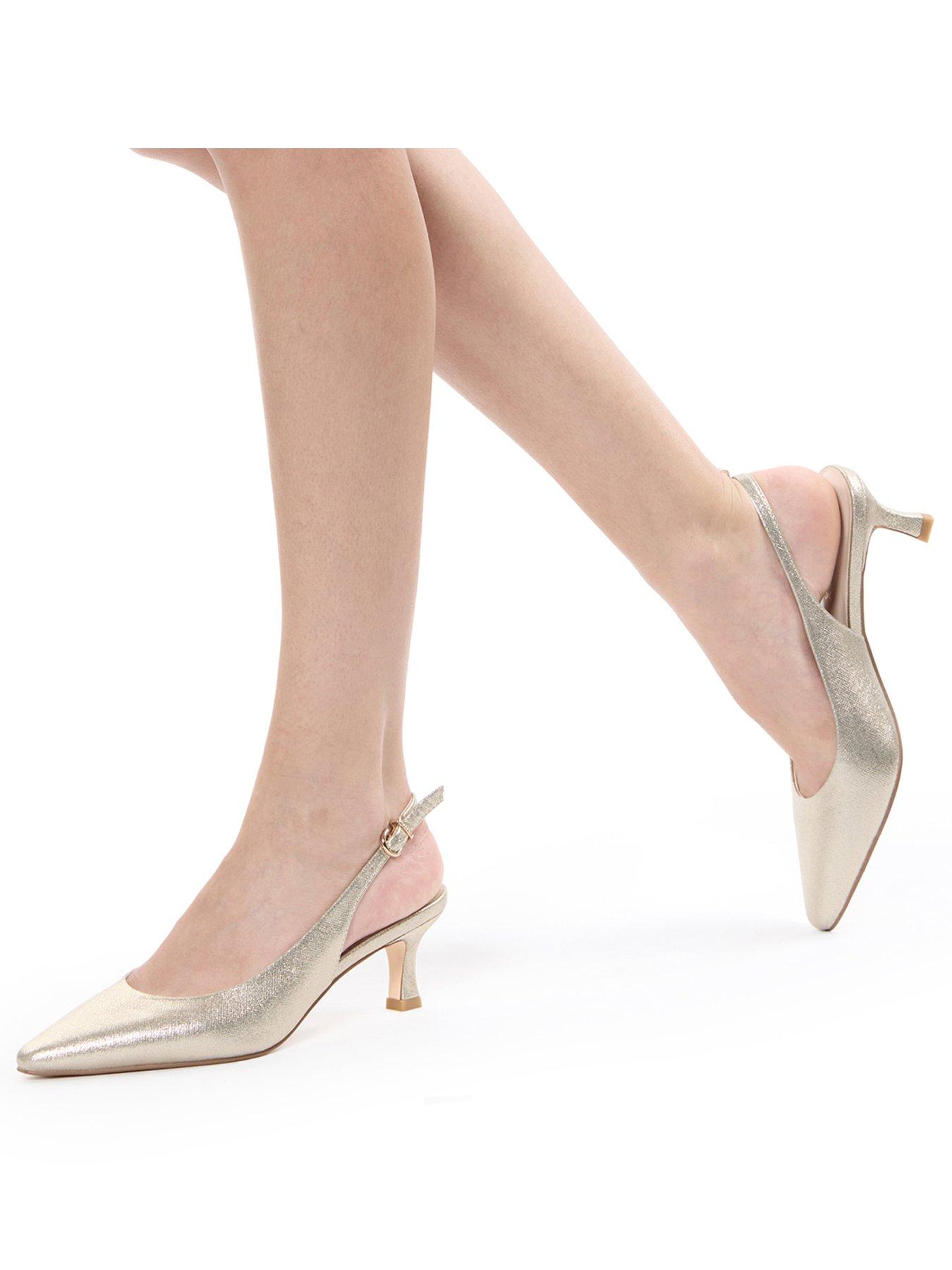 Image 2 of 7 of Paradox London Tatiana Stiletto Heel Slingback Shoes - Champagne