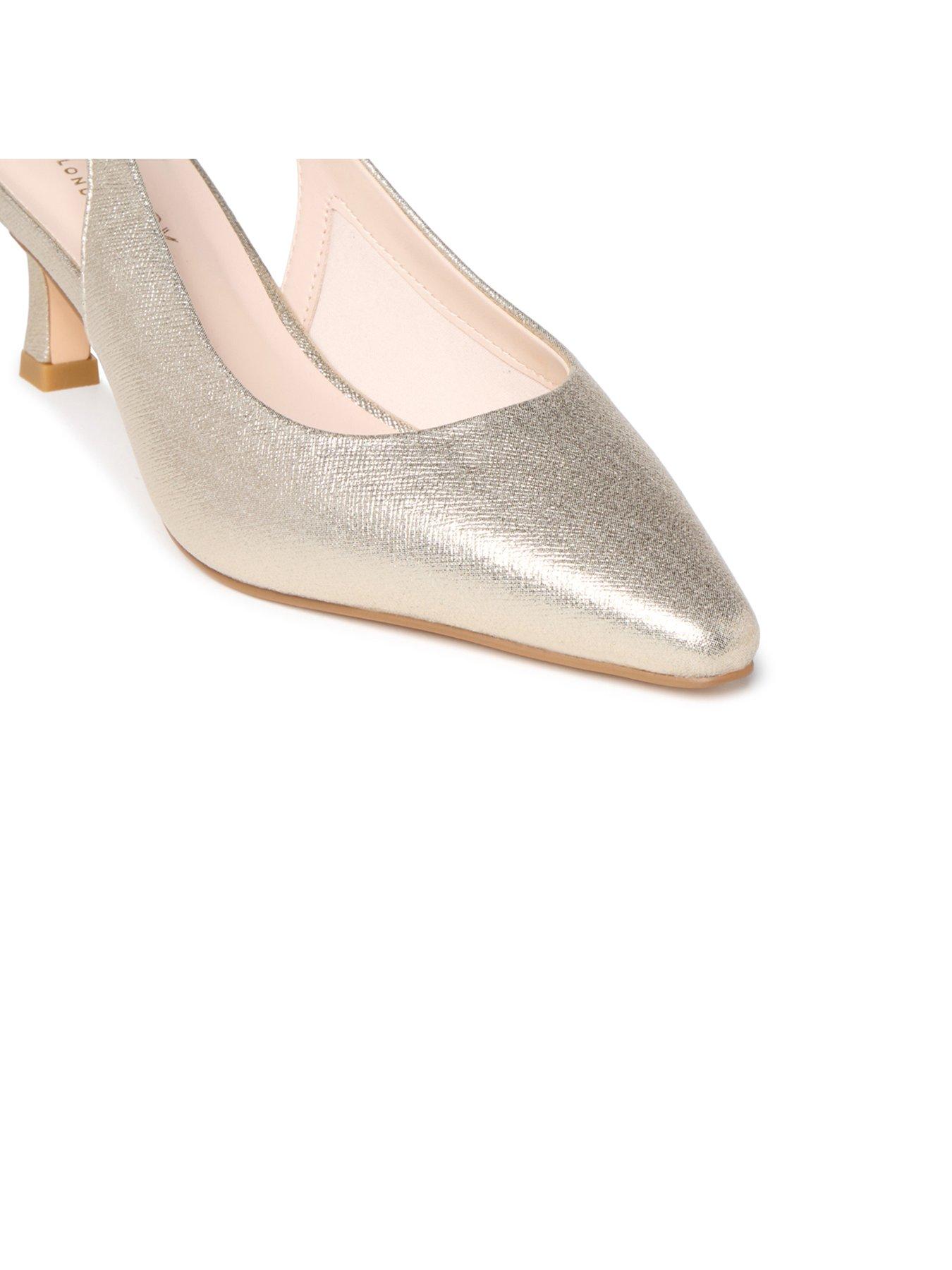Image 7 of 7 of Paradox London Tatiana Stiletto Heel Slingback Shoes - Champagne