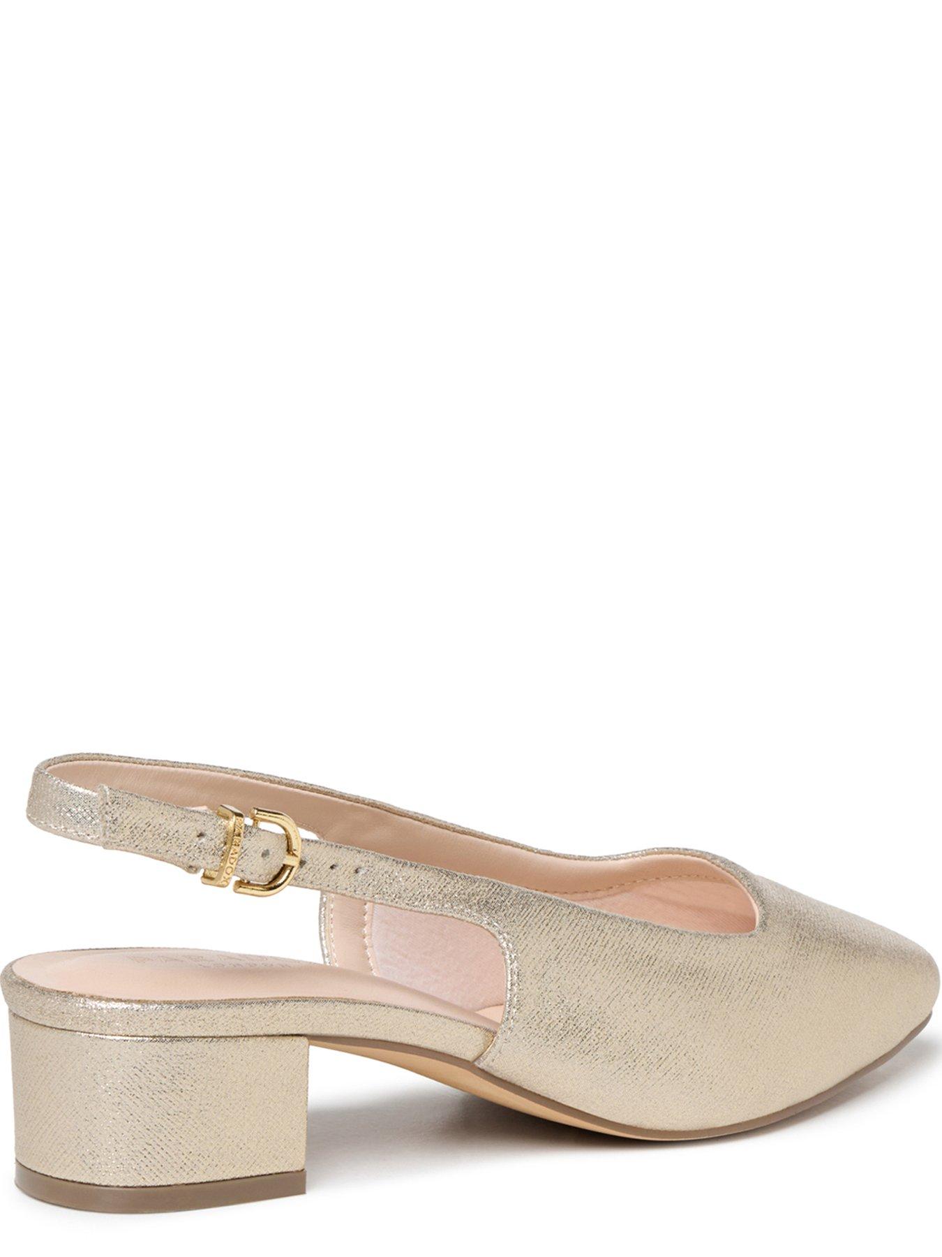 Image 5 of 7 of Paradox London Giulietta Wide Fit Block Heel Slingback Shoes - Champagne