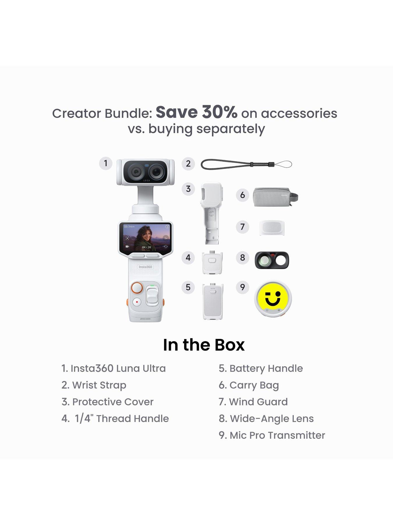Image 2 of 7 of Insta360 Luna Ultra Creator Bundle White