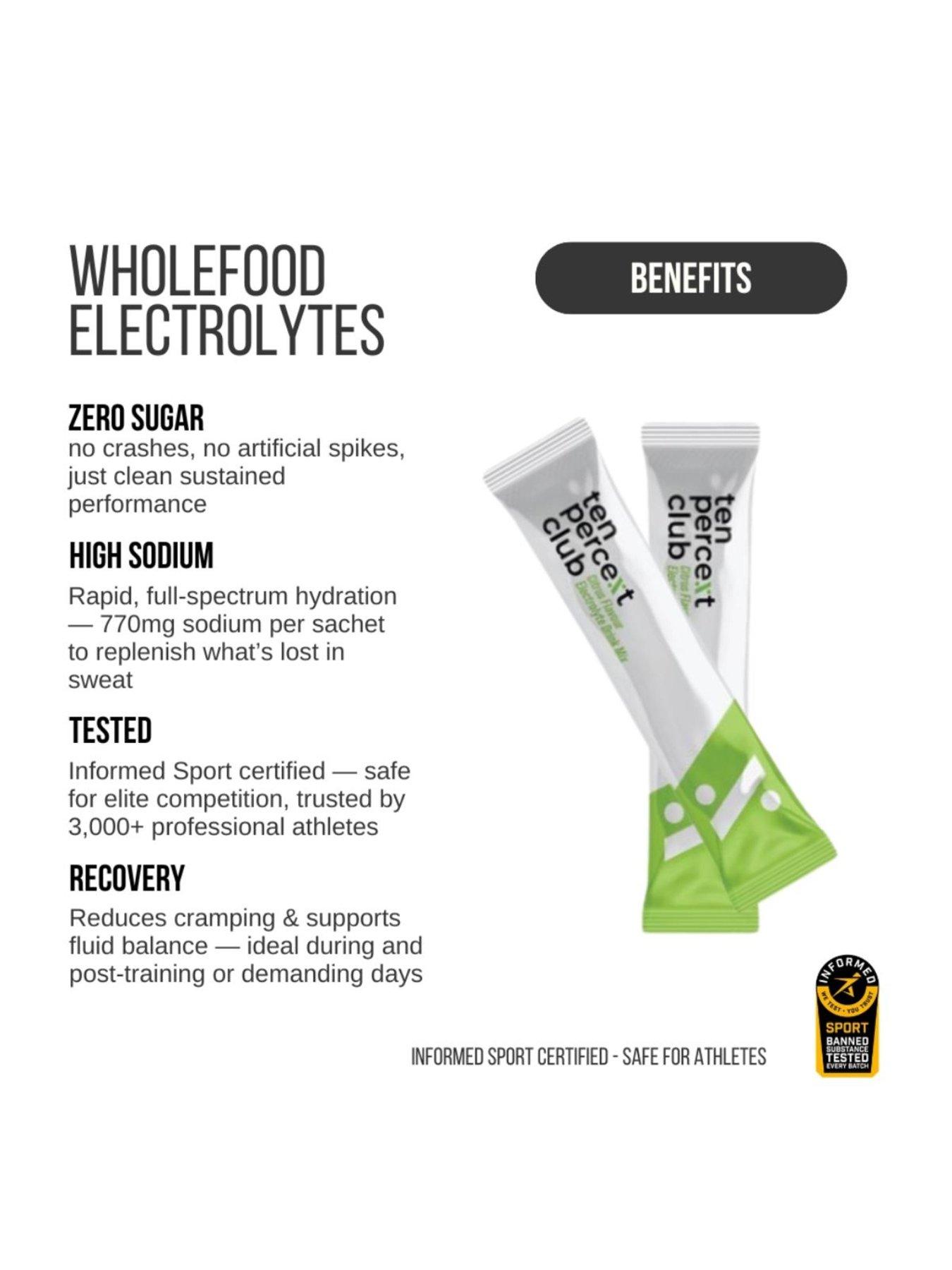 Image 2 of 5 of Ten Percent Club Electrolytes - Citrus - 28 sachets